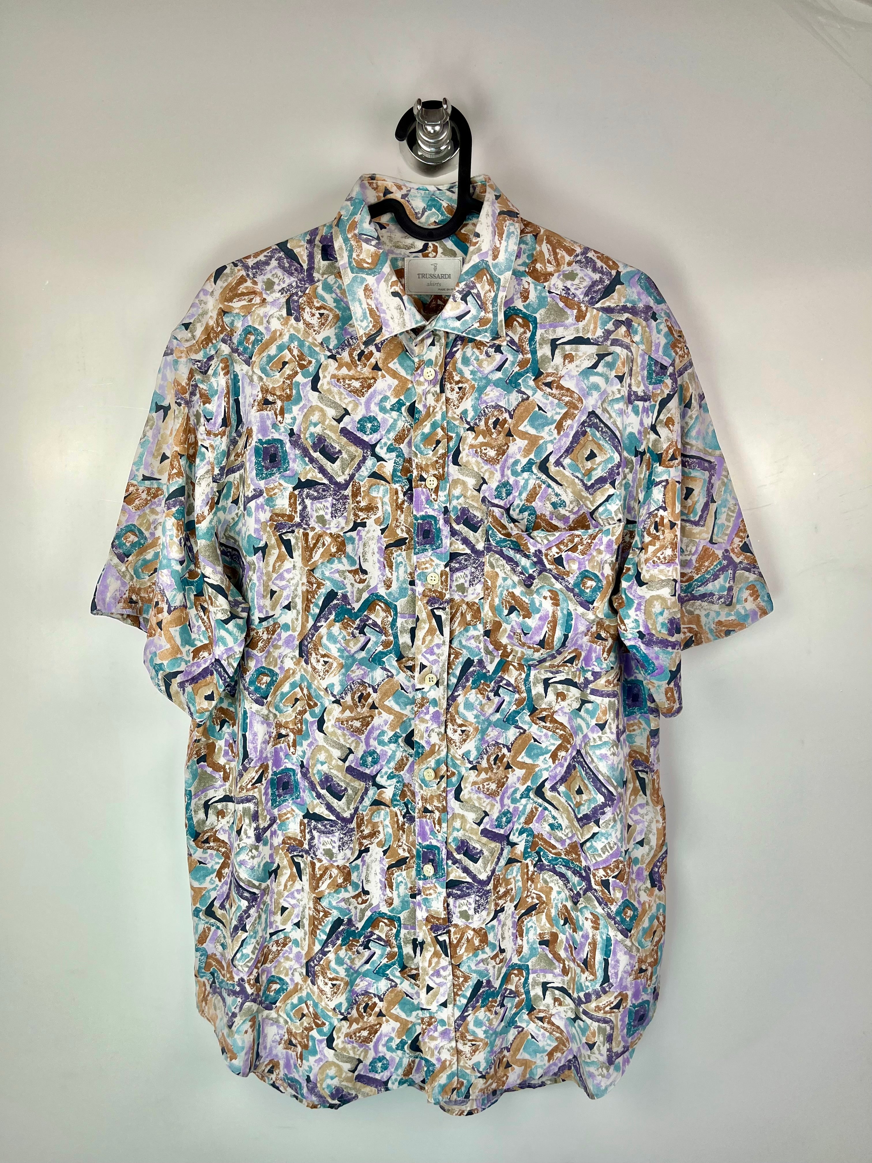 Camicia Vintage Trussardi Made in Italy Fantasia Astratta Anni ’90