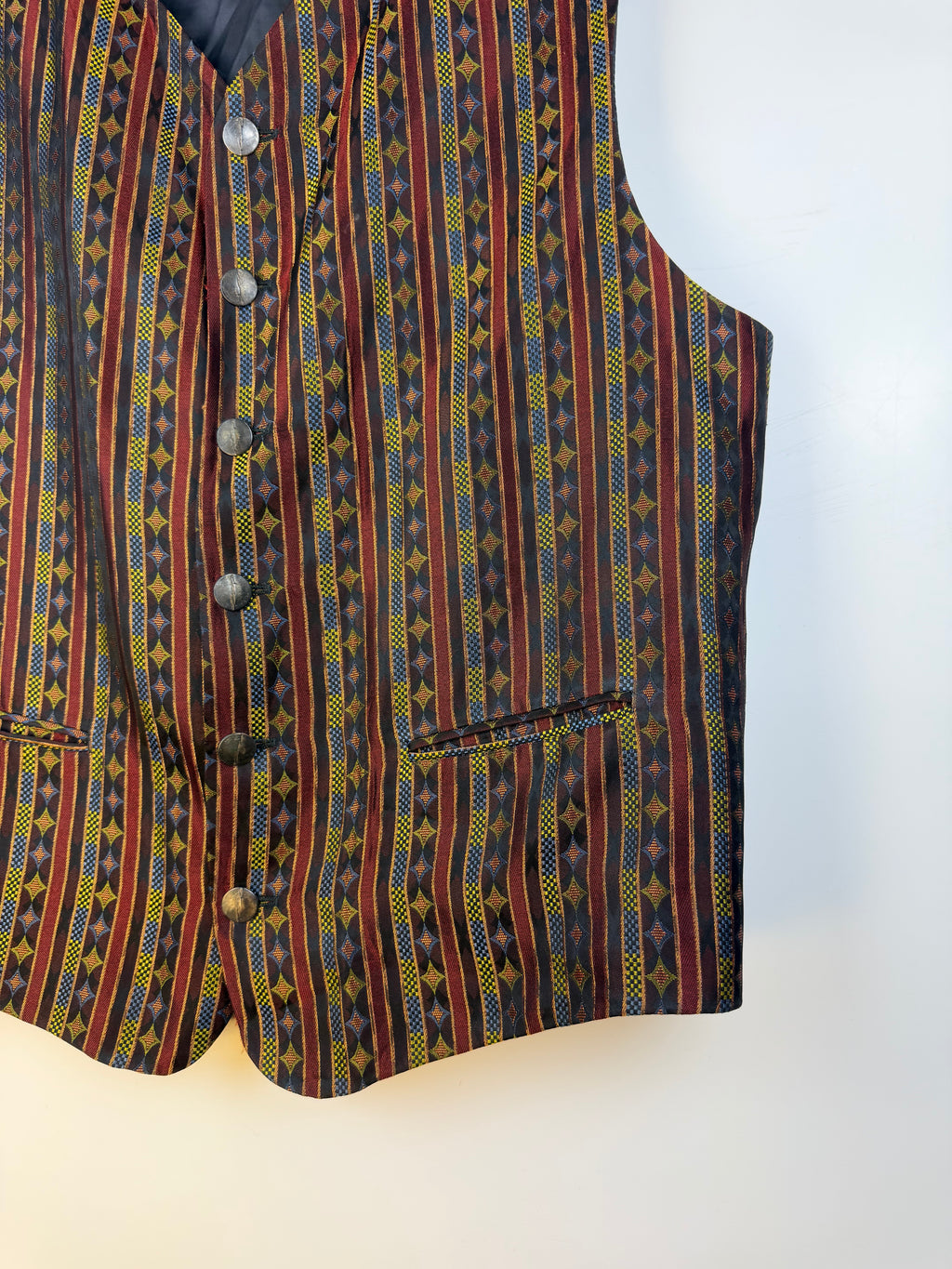 Gilet vintage Giacomo Larusso con fantasia geometrica