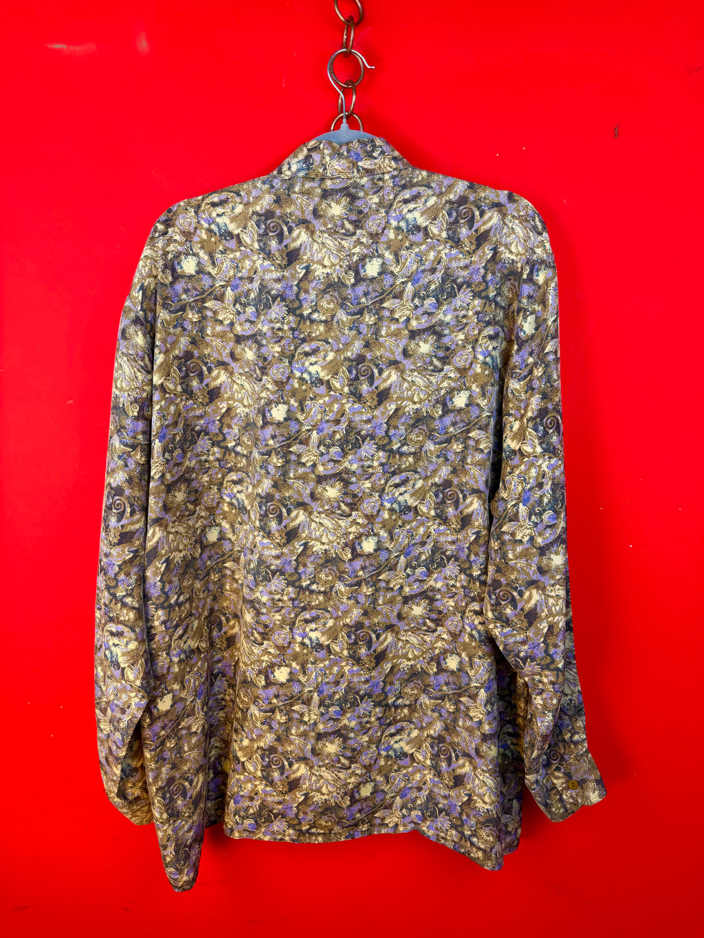 Camicia vintage Giacomo Larussa 100% seta fantasia floreale