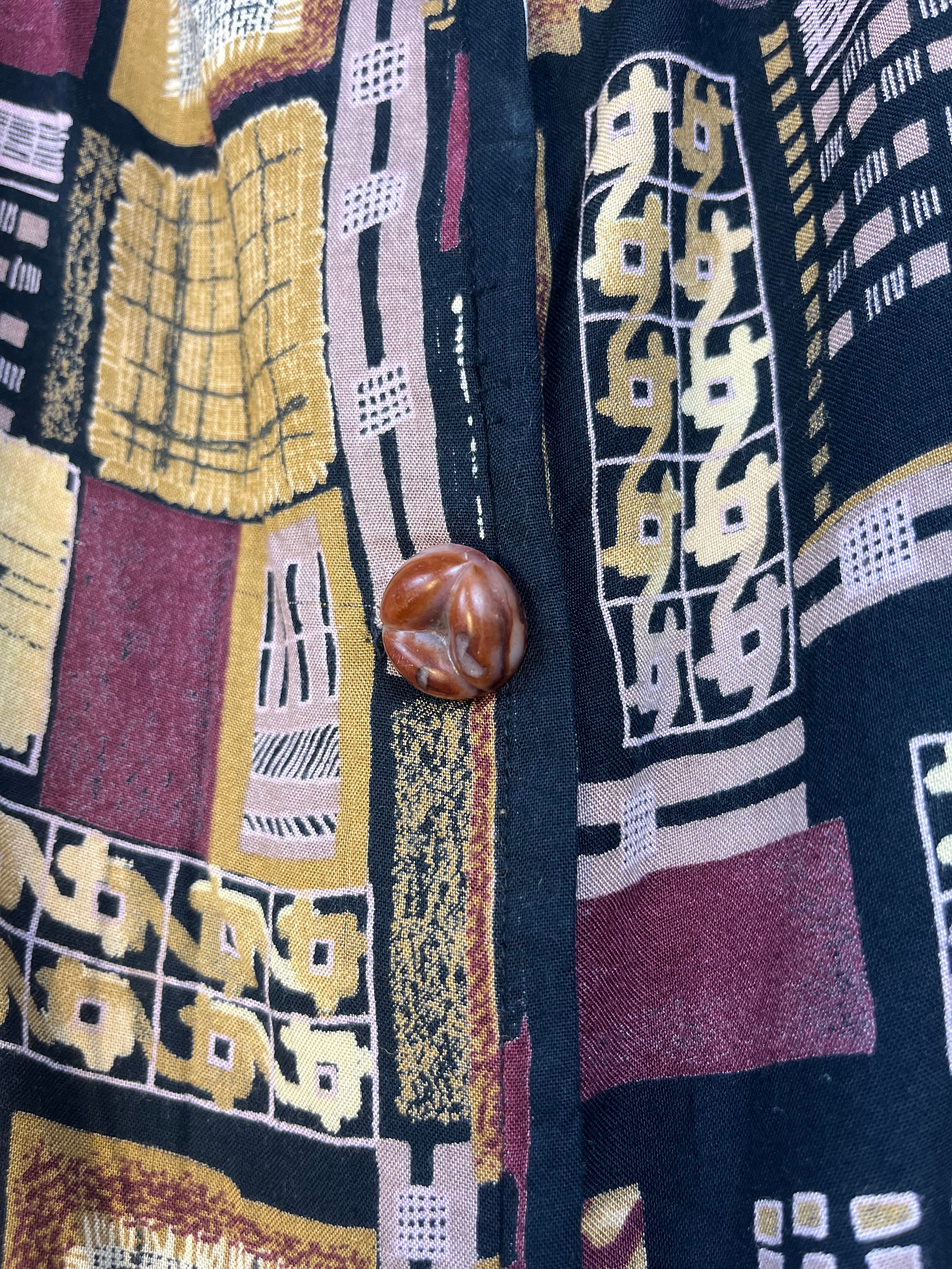 Vintage Pattern Midi Dress 90s