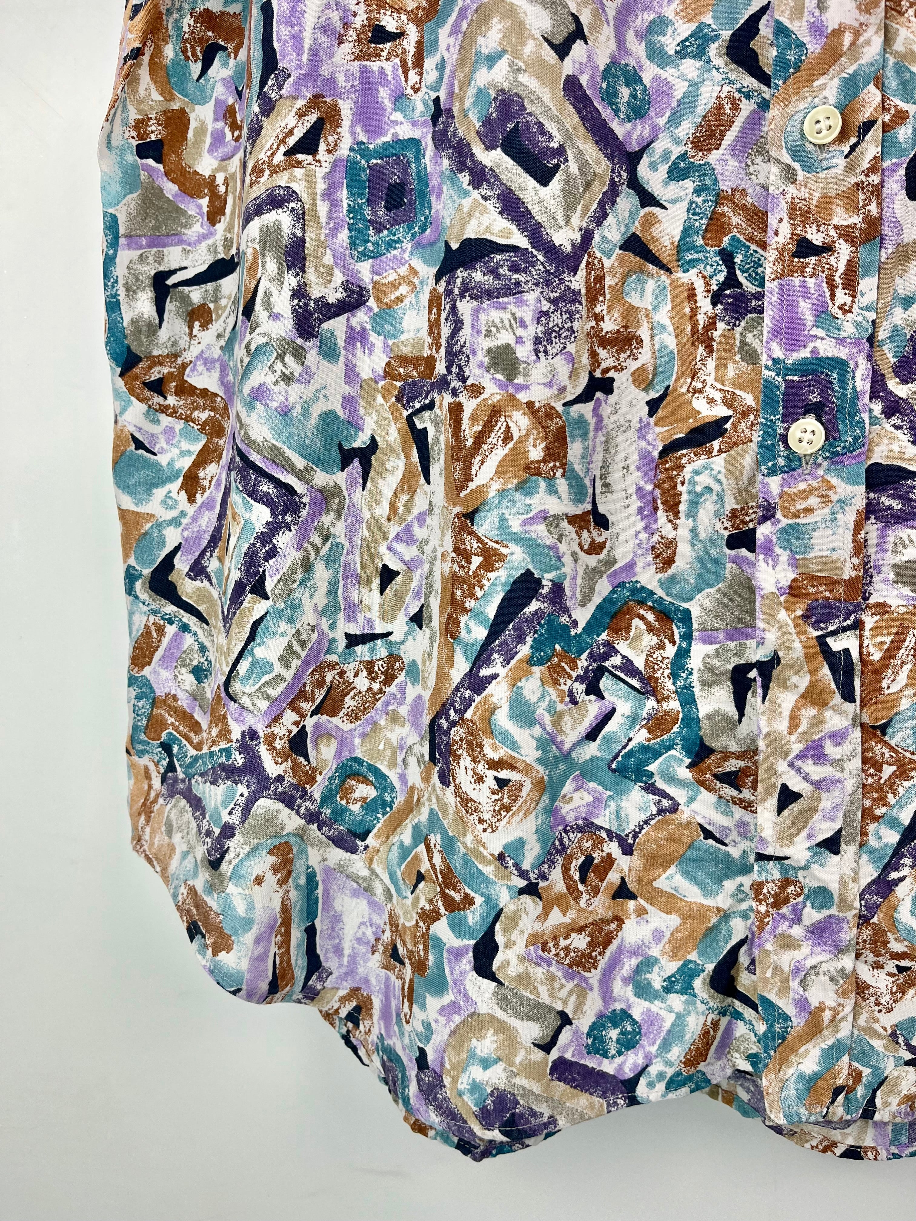 Camicia Vintage Trussardi Made in Italy Fantasia Astratta Anni ’90