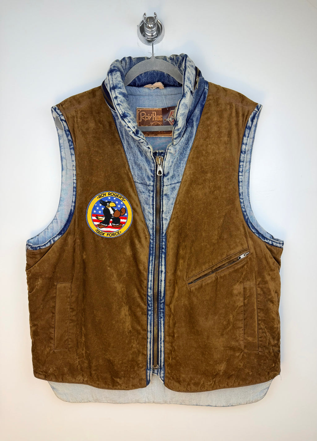 Roy Rogers Vintage Task Force Denim & Suede Vest XL – Made in Italy