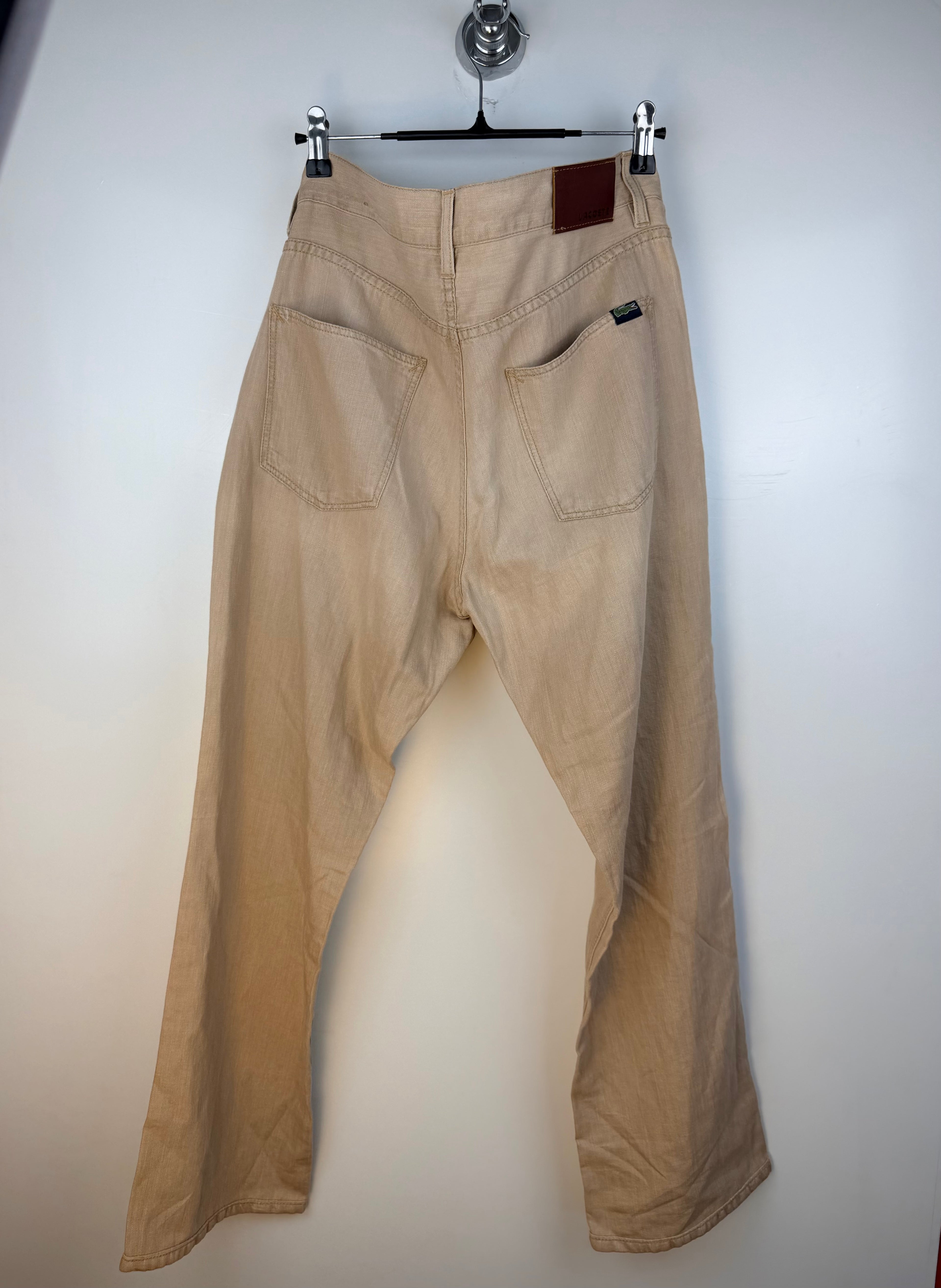 Pantaloni Vintage Lacoste Uomo in Misto Lino Beige – Straight Leg