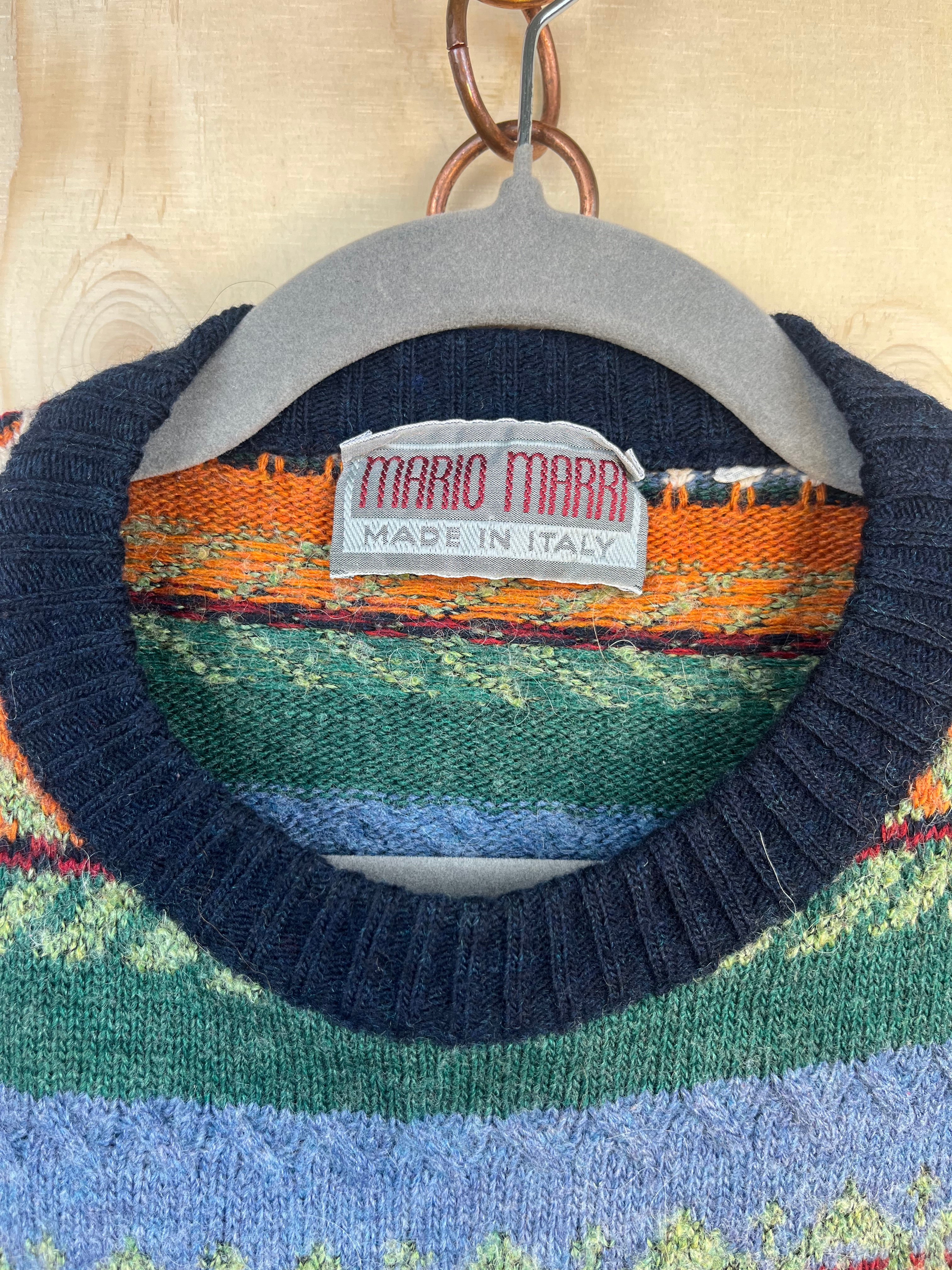 Maglione Vintage Mario Marra Made in Italy Fantasia Nordica