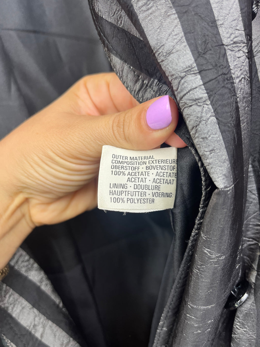 Blazer vintage Wolfgang Kaiser a righe nero e grigio