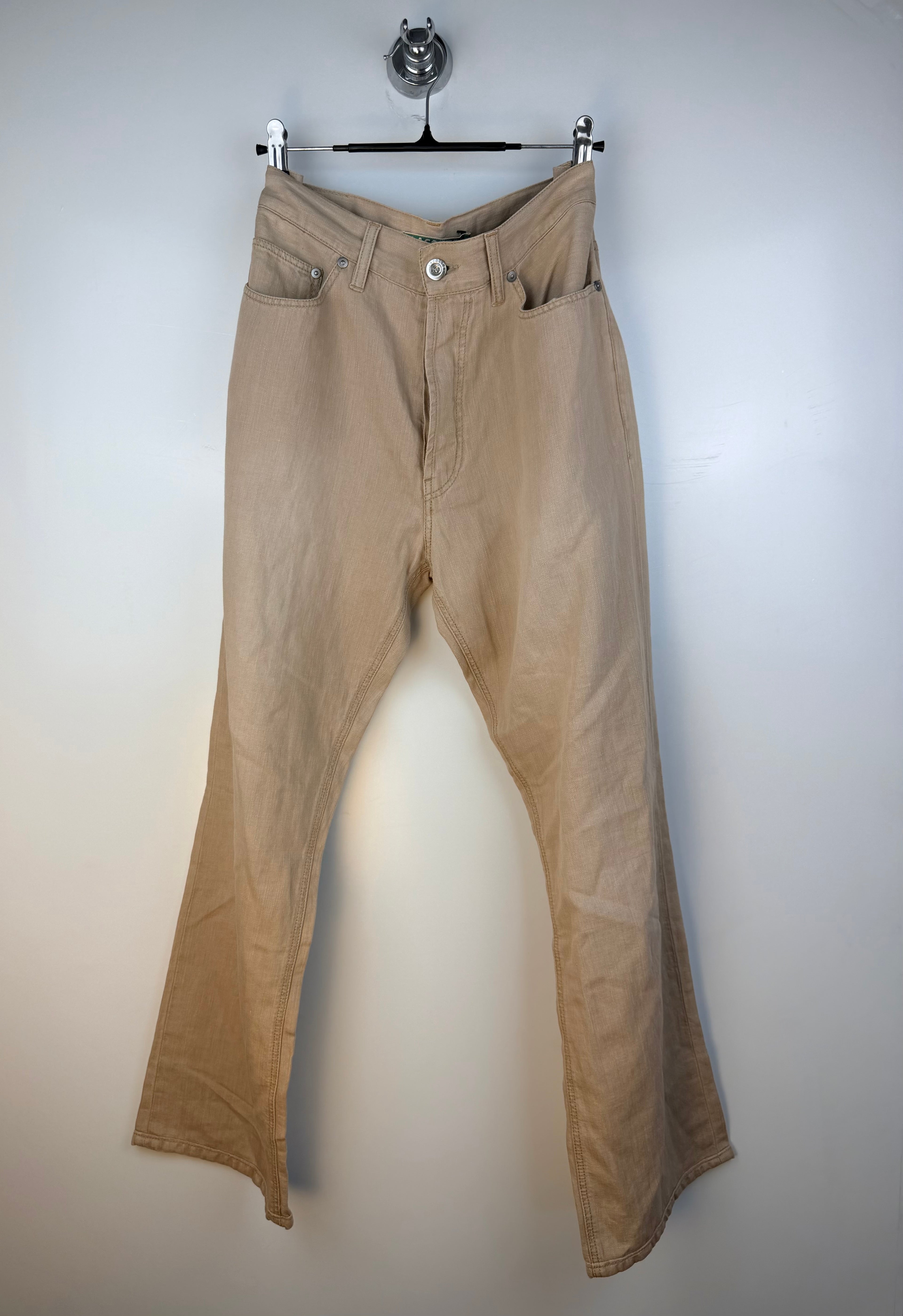 Pantaloni Vintage Lacoste Uomo in Misto Lino Beige – Straight Leg
