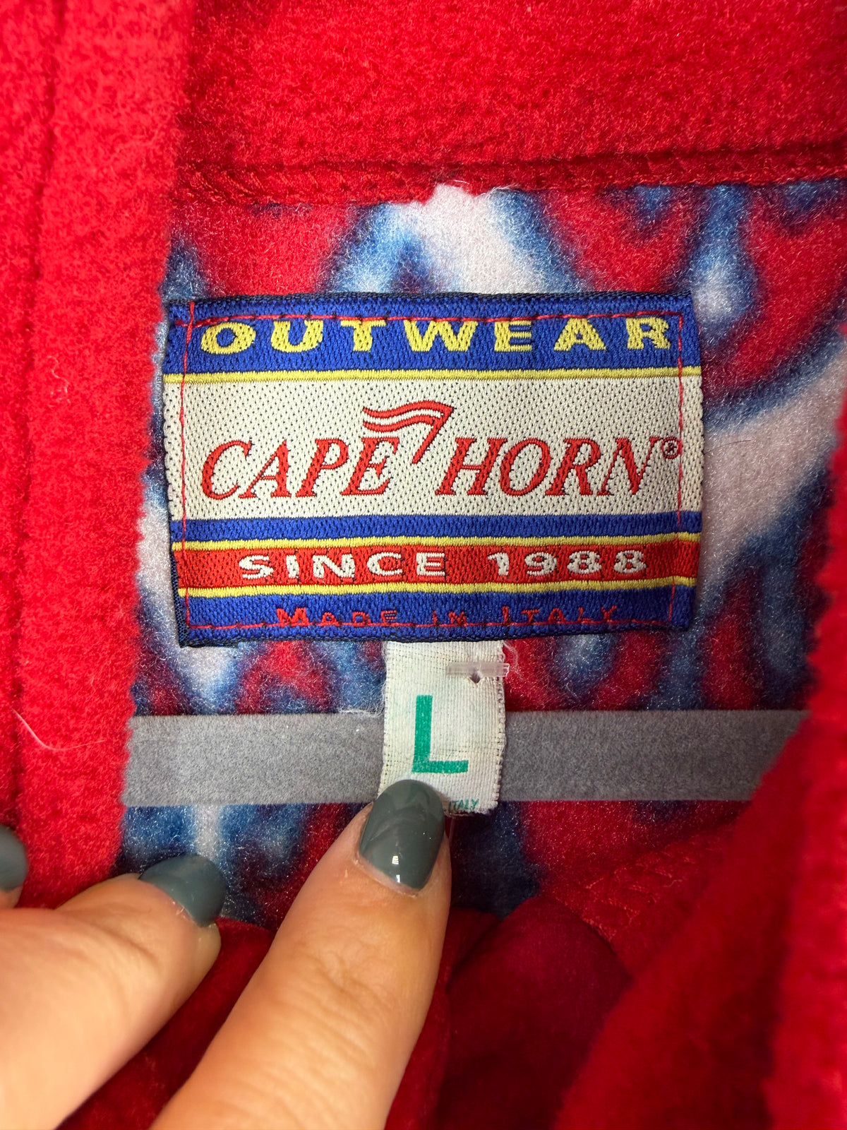 Pile vintage Cape Horn rosso in Polartec – L unisex