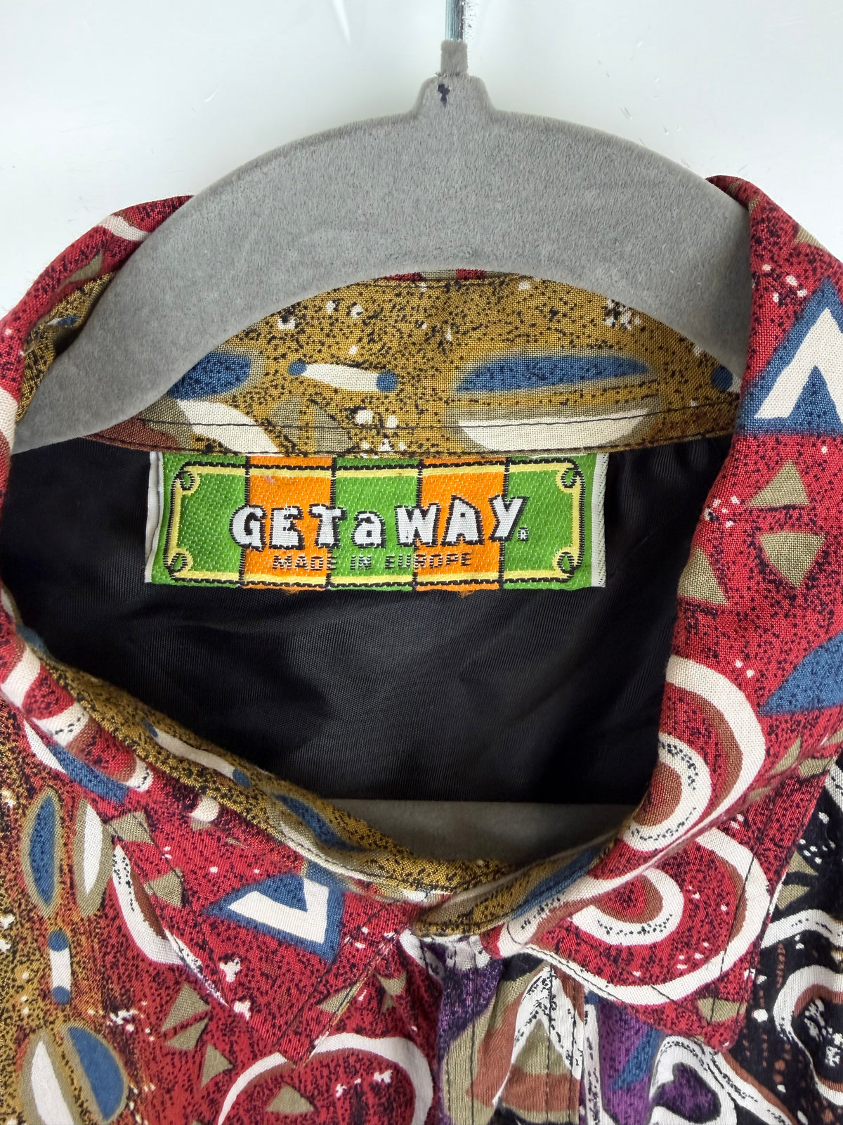 vintage getaway crazy pattern shirt – 90s oversized