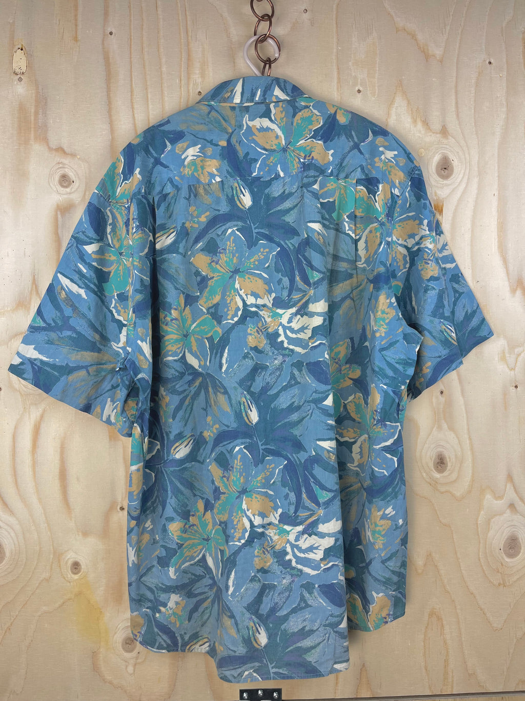 Vintage Blue Floral Cotton Shirt