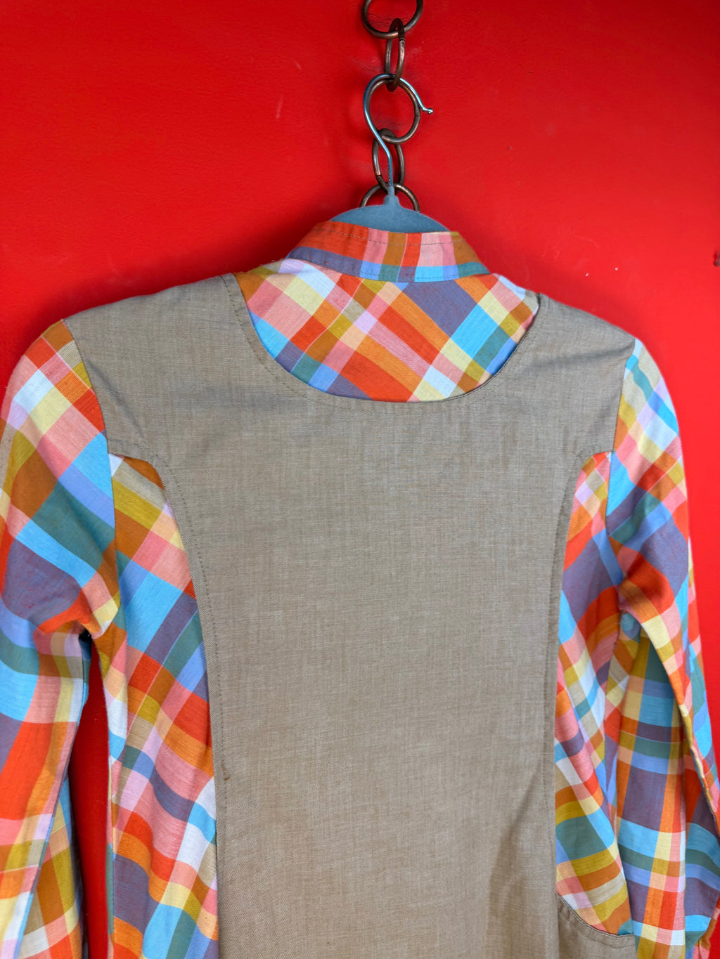 Abito vintage Guy Dubouis Made in France con inserto a quadri