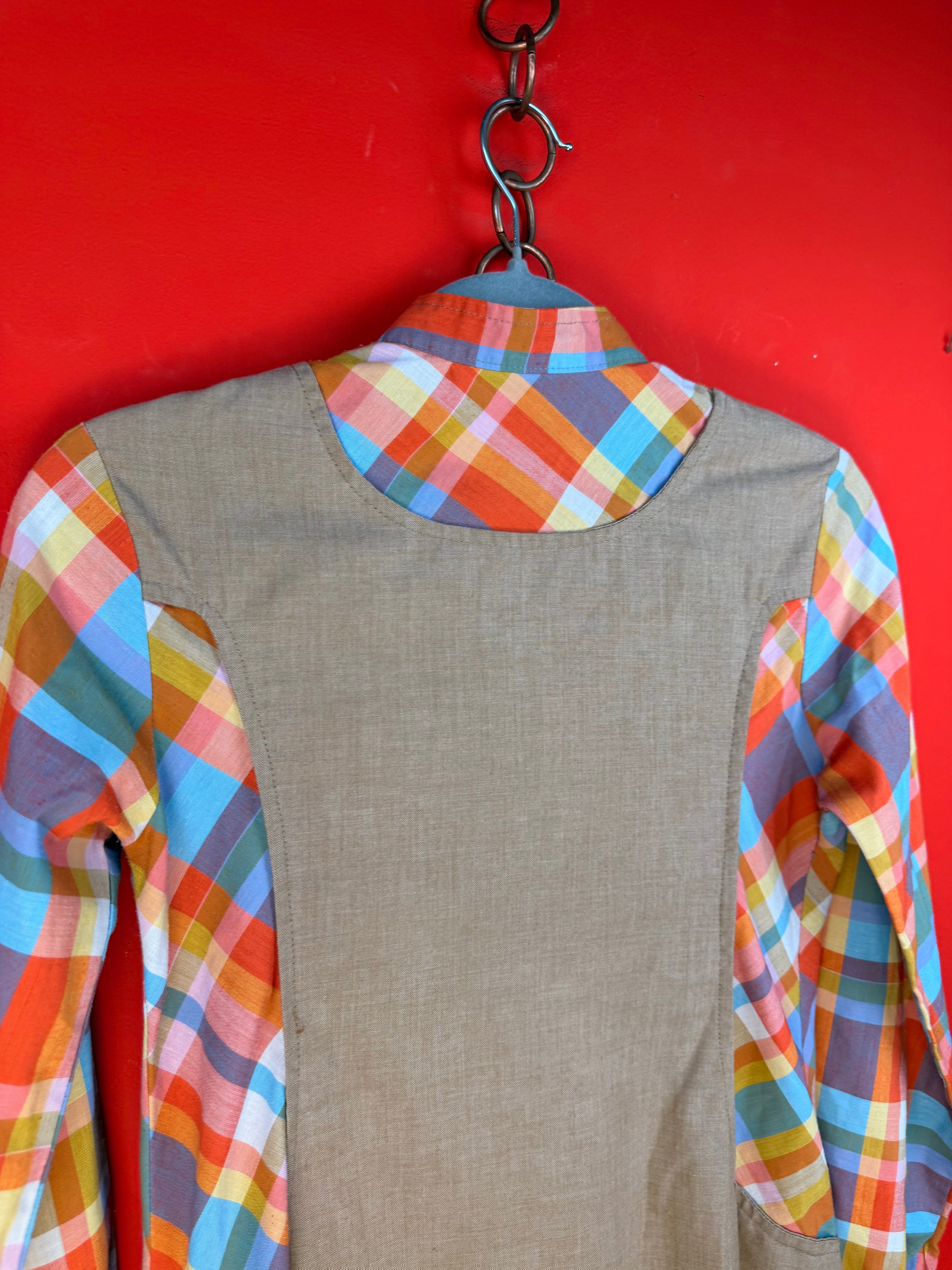 Abito vintage Guy Dubouis Made in France con inserto a quadri
