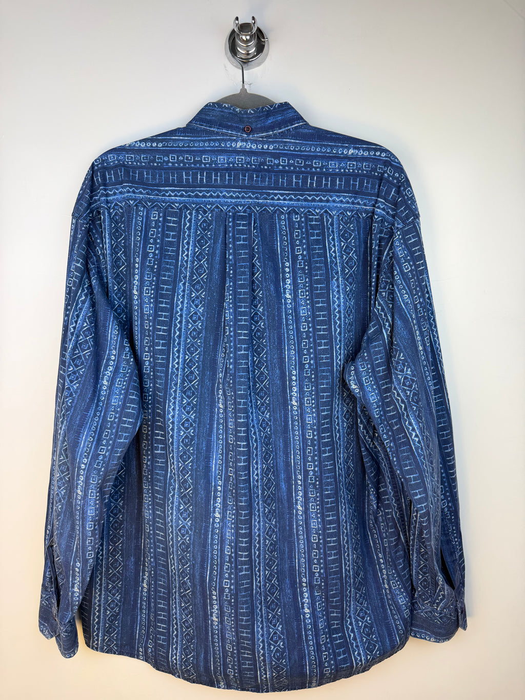 Vintage Exigo 90s Geometric Blue Shirt –