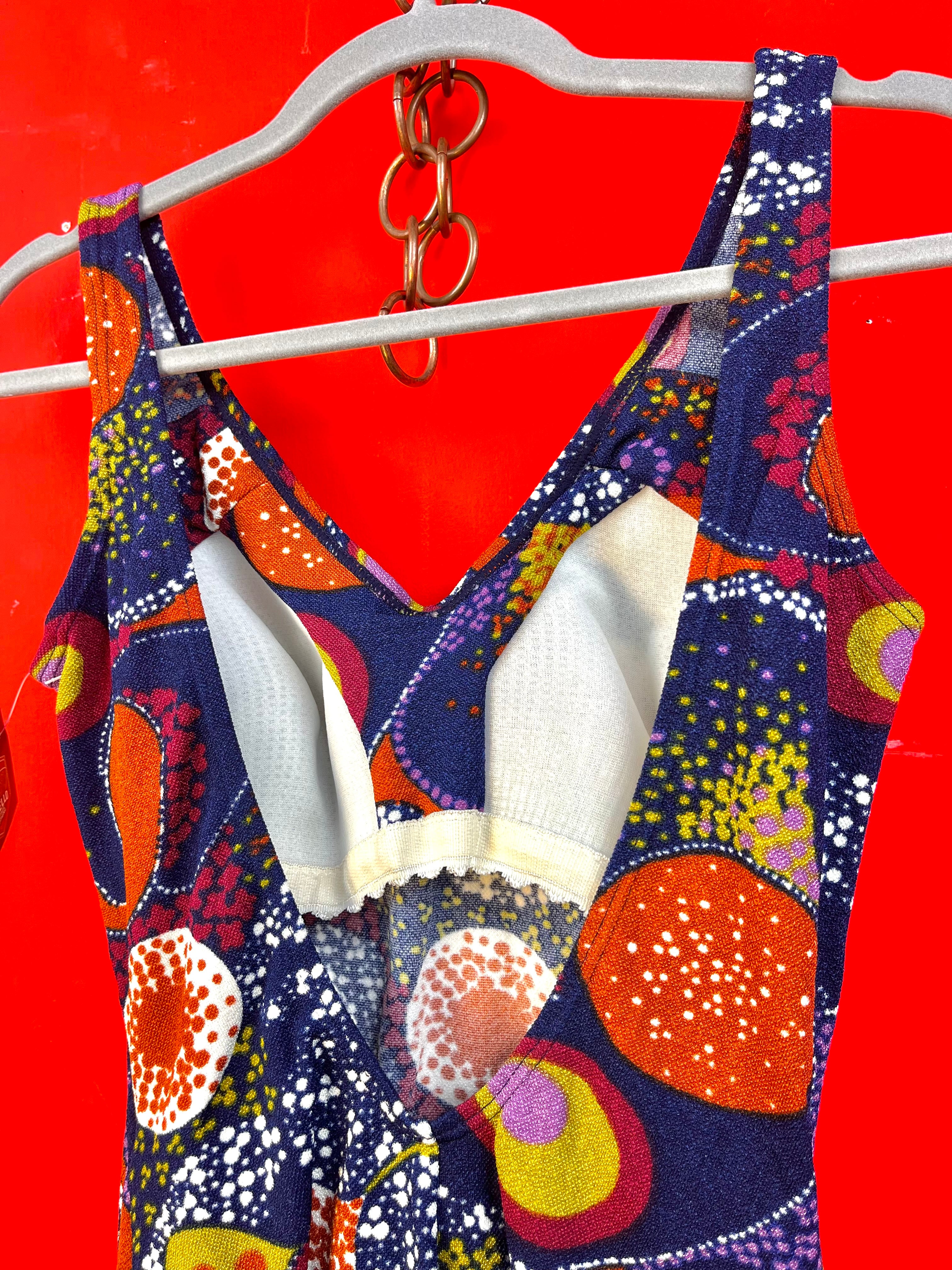 Vintage 70s Psychedelic Print Swimsuit Bodysuit