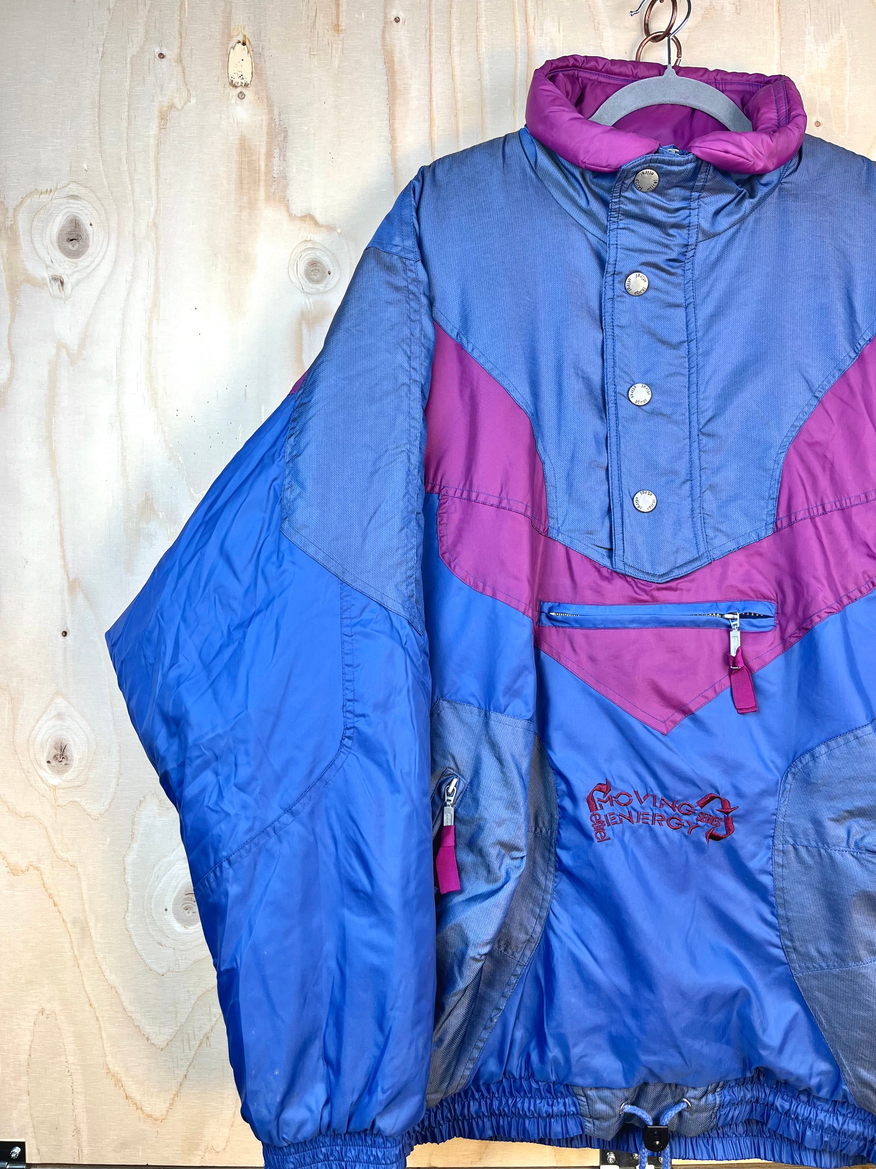 Vintage Etirel Colorblock Ski Jacket Blue Pink 90s