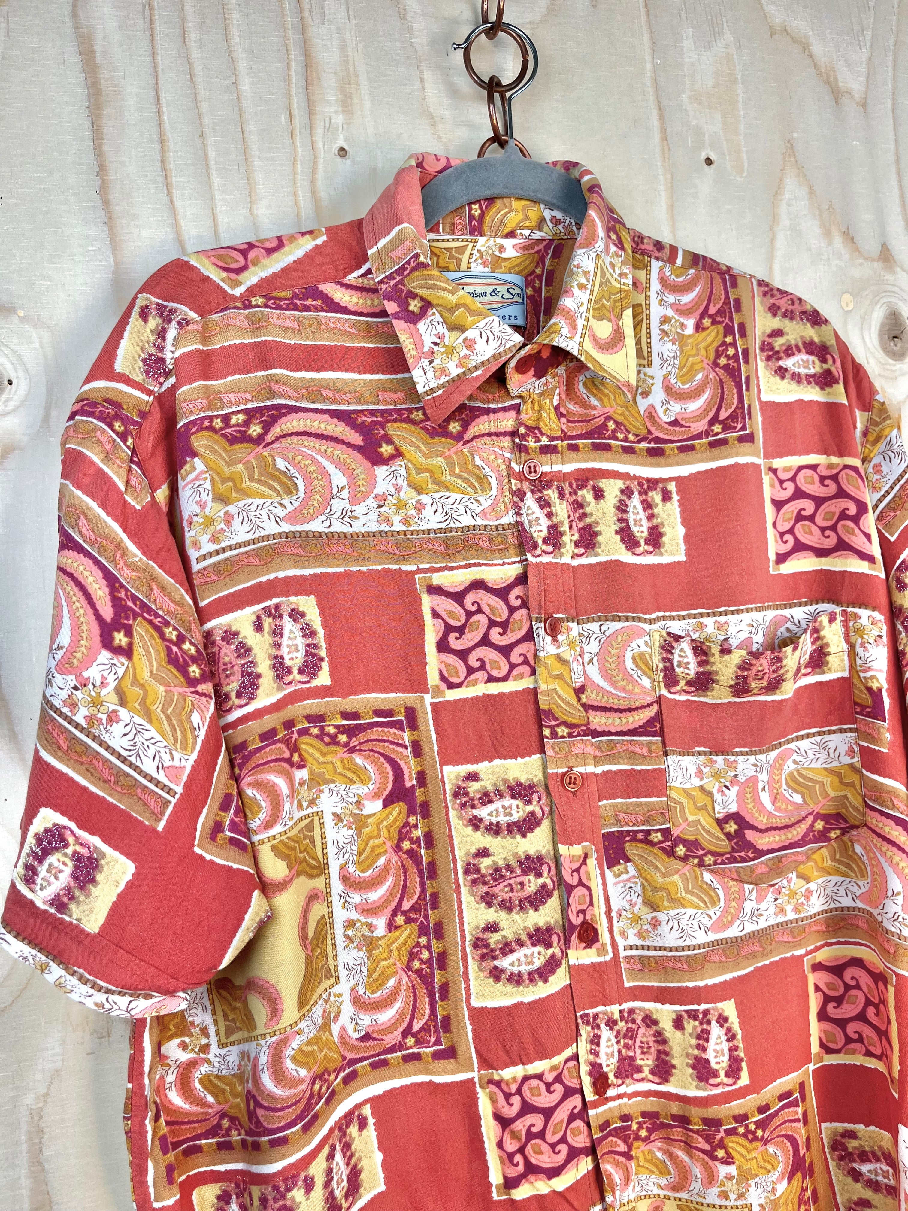 Vintage Paisley Short Sleeve Shirt – Retro Pattern Summer Shirt