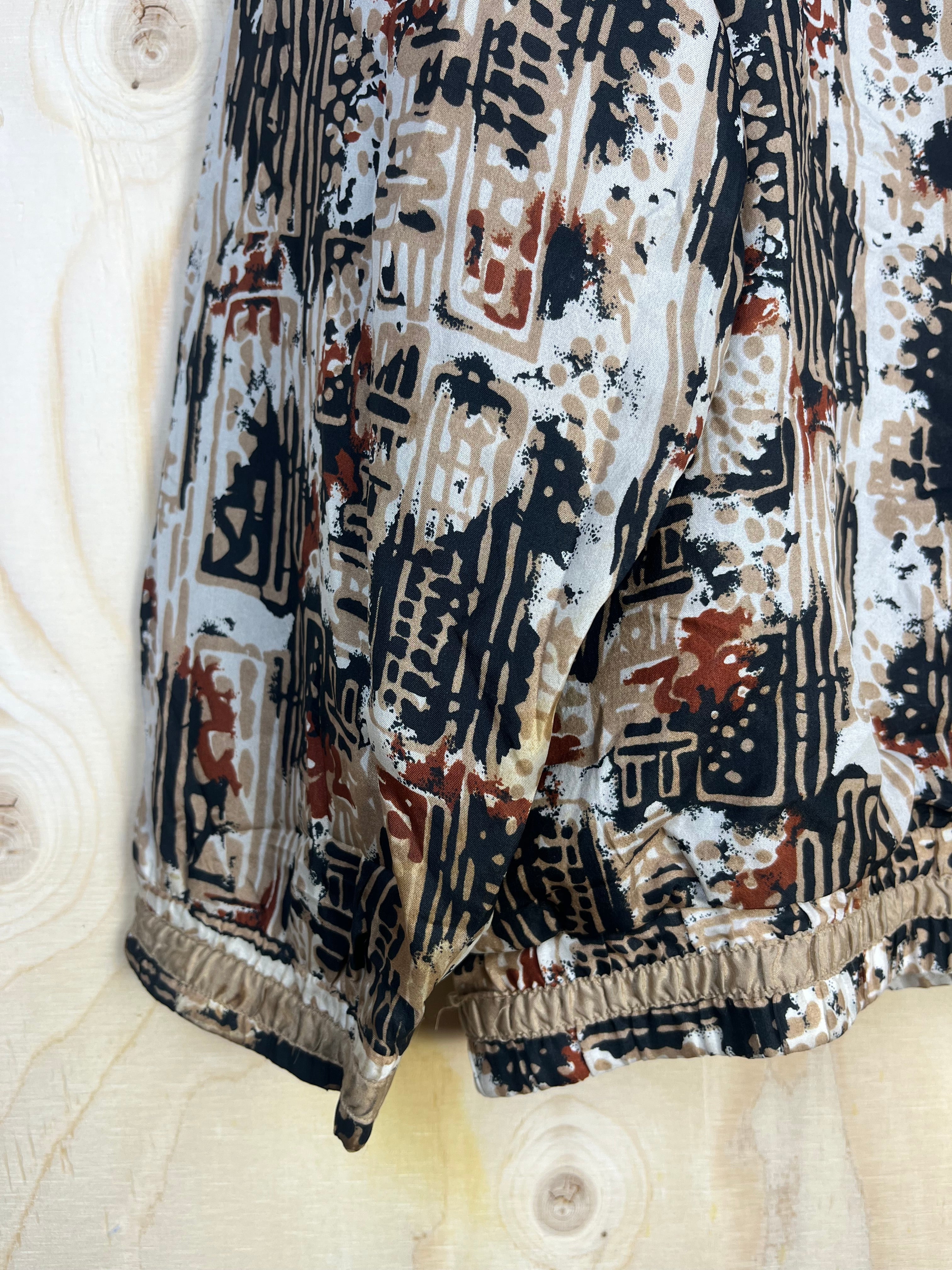 Vintage Silk Blend Jacket 90s Abstract