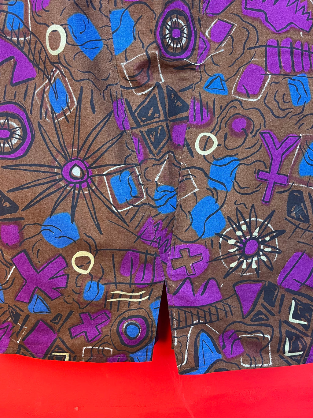 Vintage Graffio Abstract Midi Skirt – Made in Italy