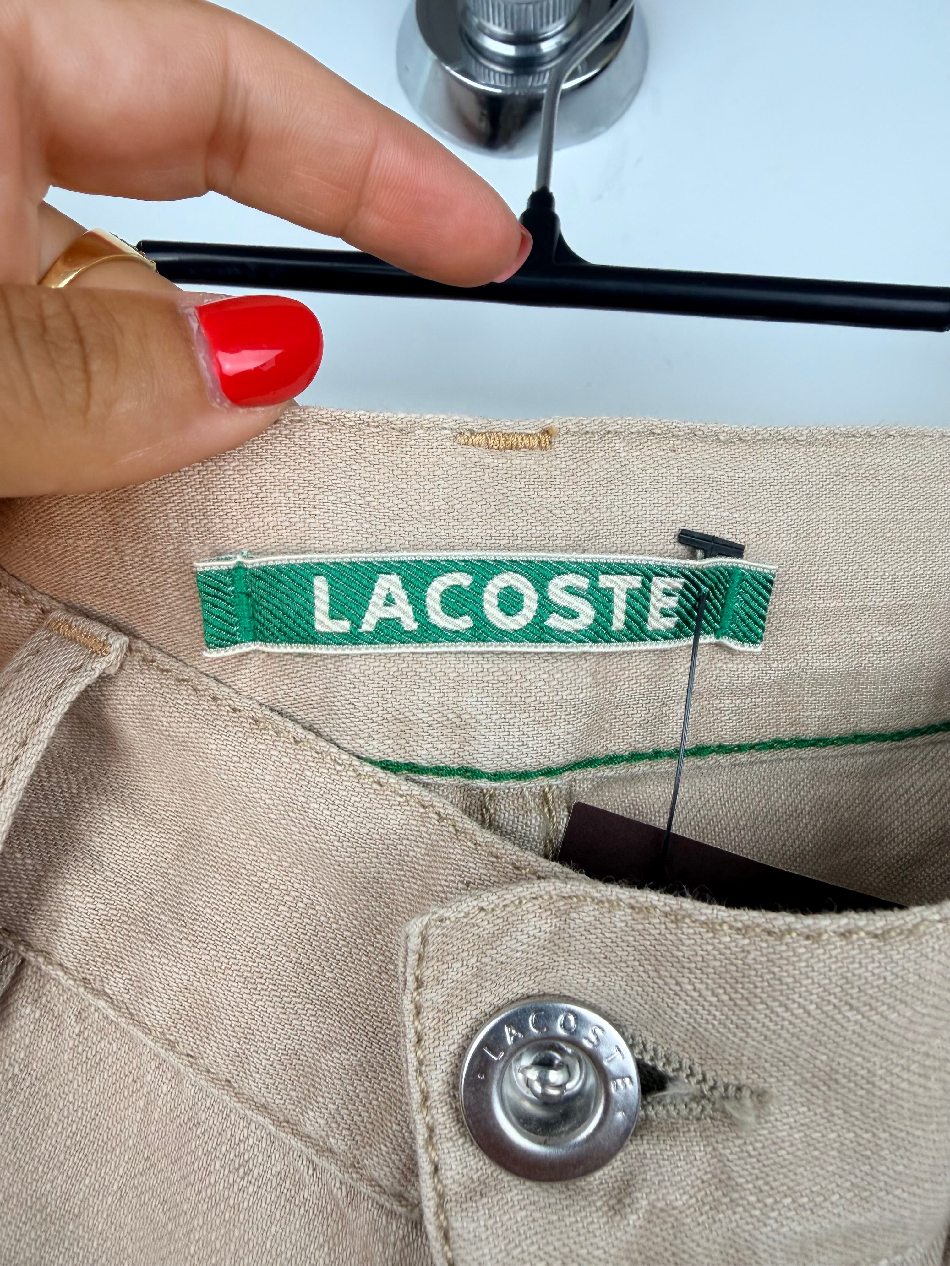 Pantaloni Vintage Lacoste Uomo in Misto Lino Beige – Straight Leg