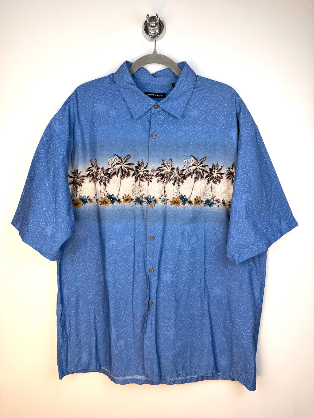 Camicia vintage Pierre Cardin tropicale in cotone – XXL