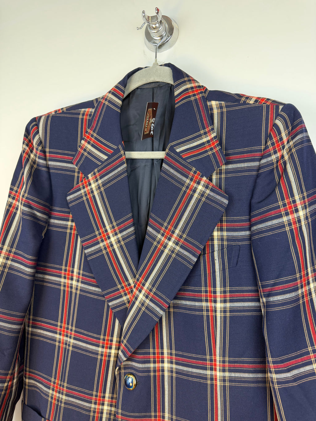 Blazer uomo vintage in lana tartan Freeman Club
