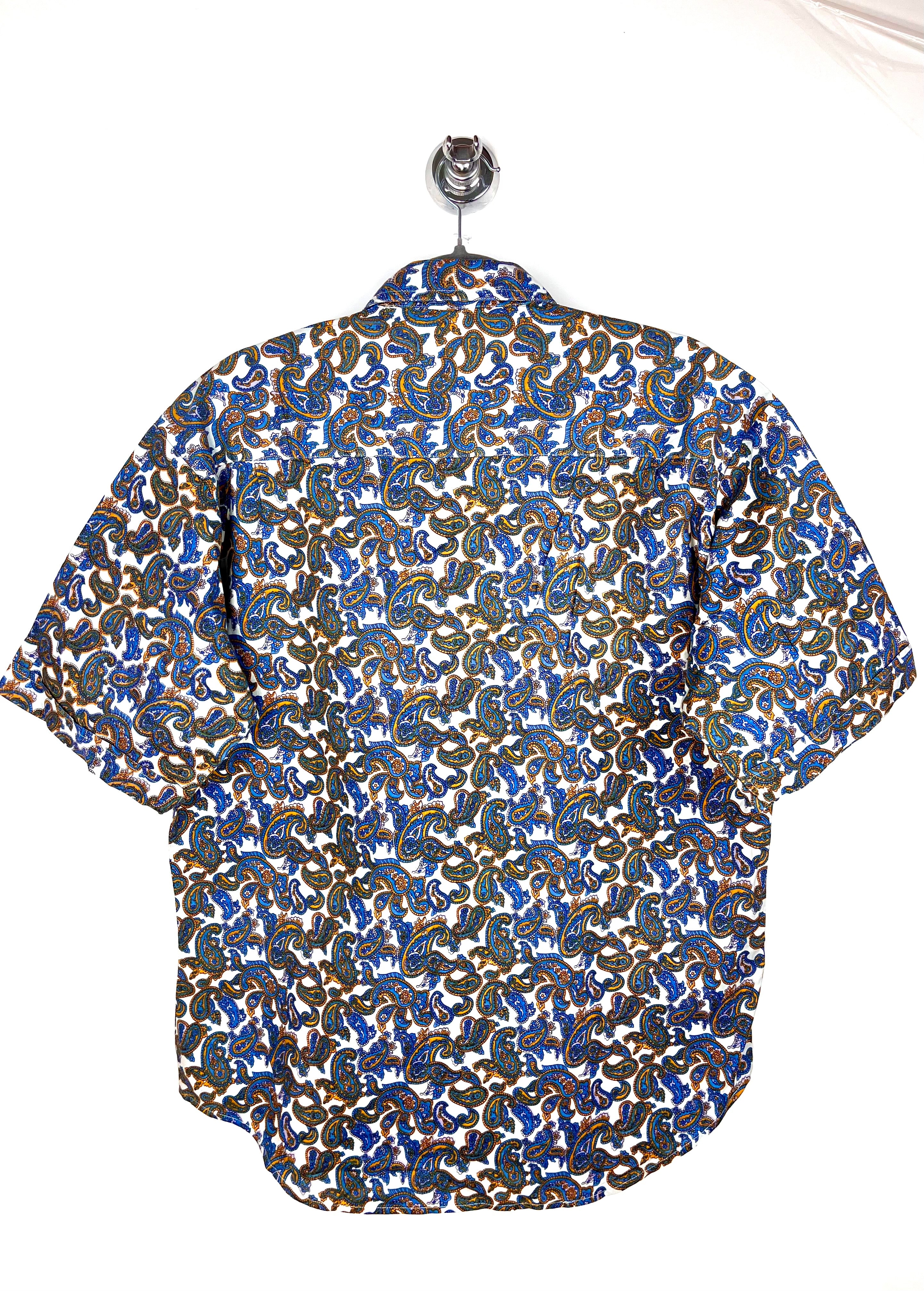 Fabio Onesti Vintage Paisley Shirt – Blue & Gold Pattern – Size M