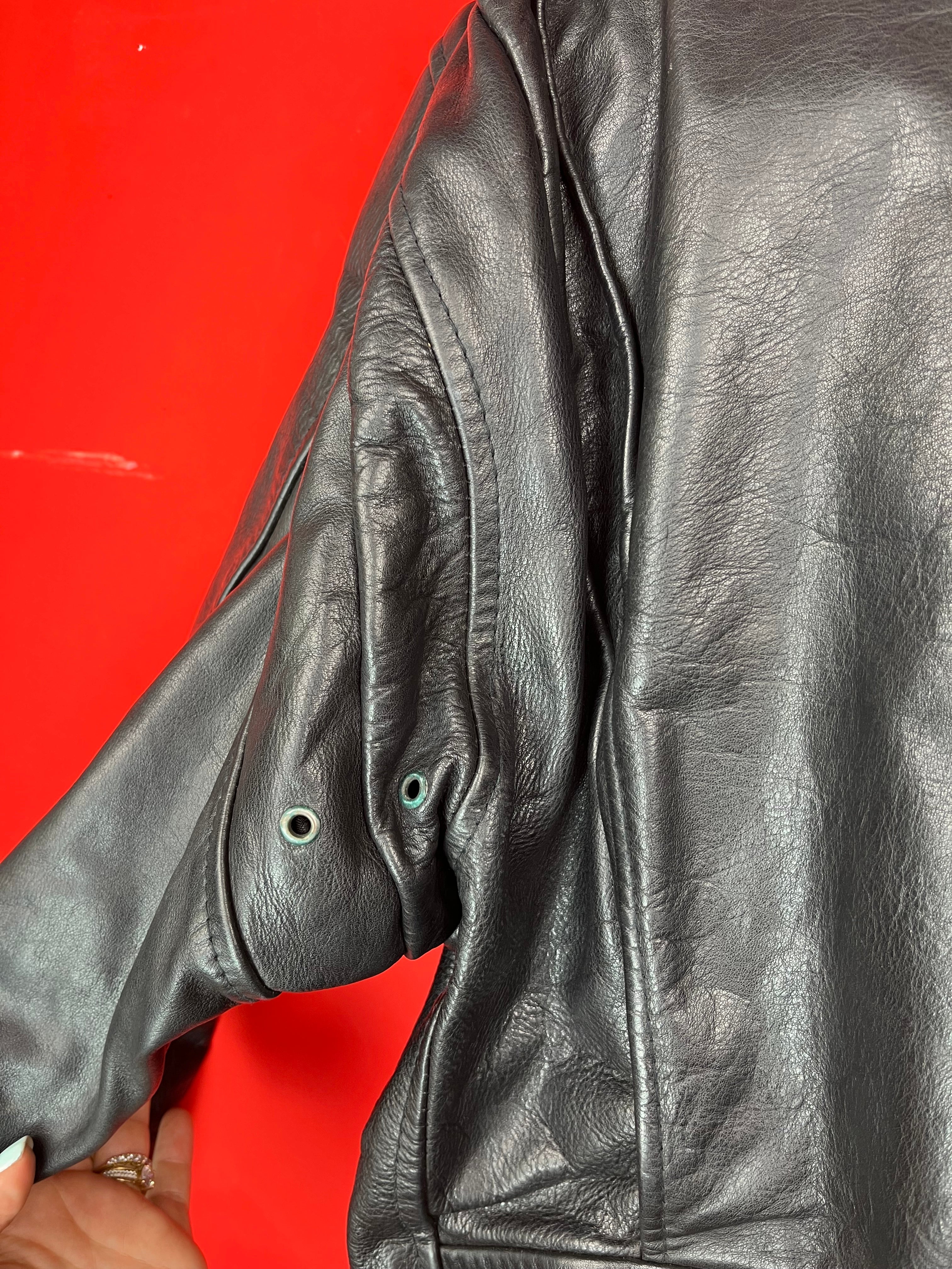 Skott Vintage Leather Bomber Jacket in Pelle di Vitello – Made in Italy
