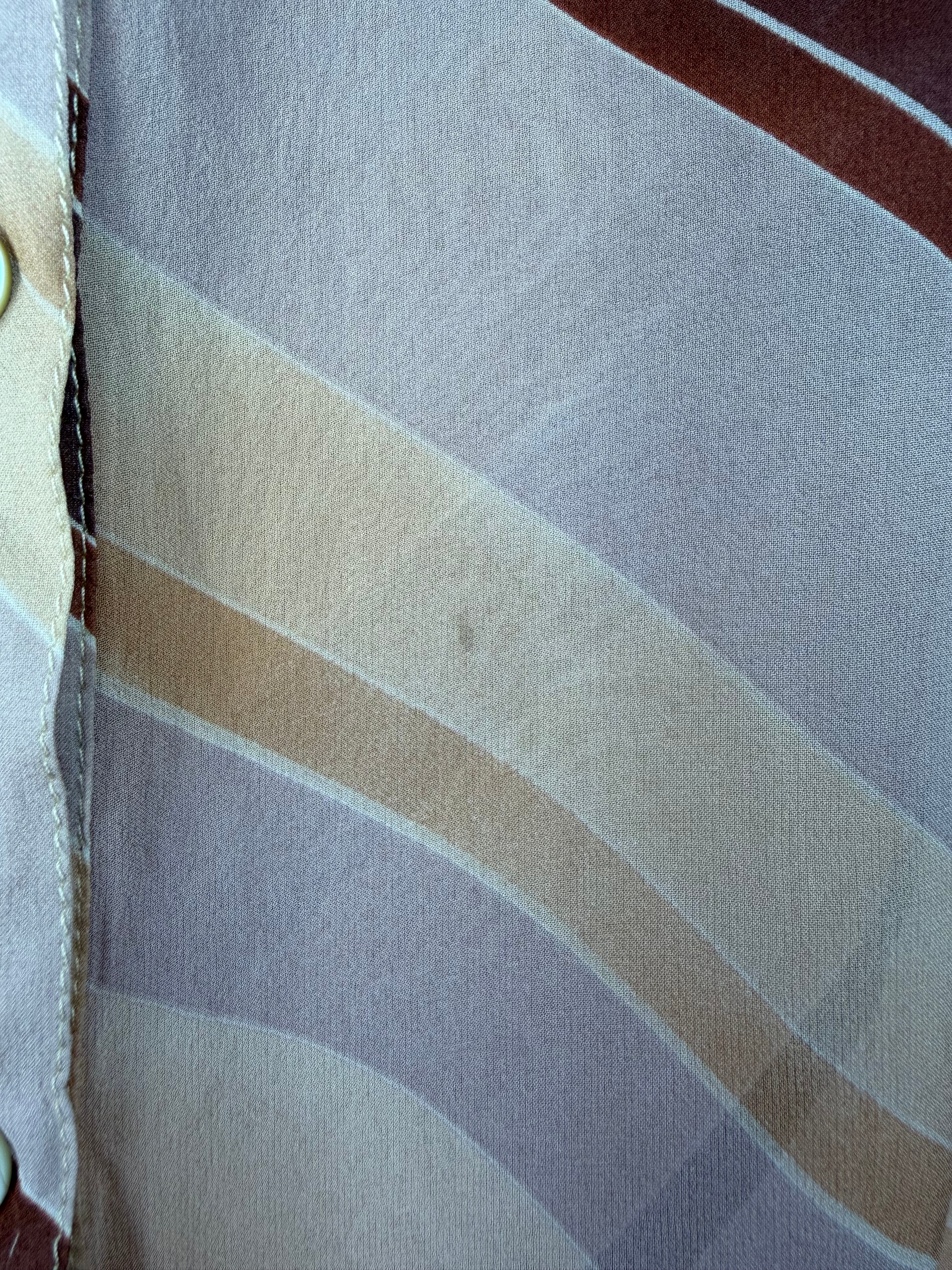 Vintage 100% Silk Striped Blouse – Made in Italy