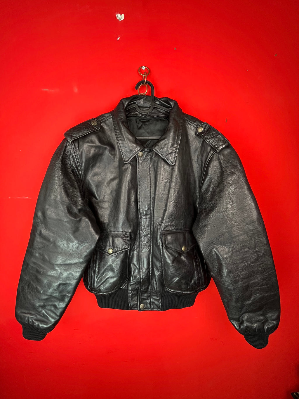 Skott Vintage Leather Bomber Jacket in Pelle di Vitello – Made in Italy