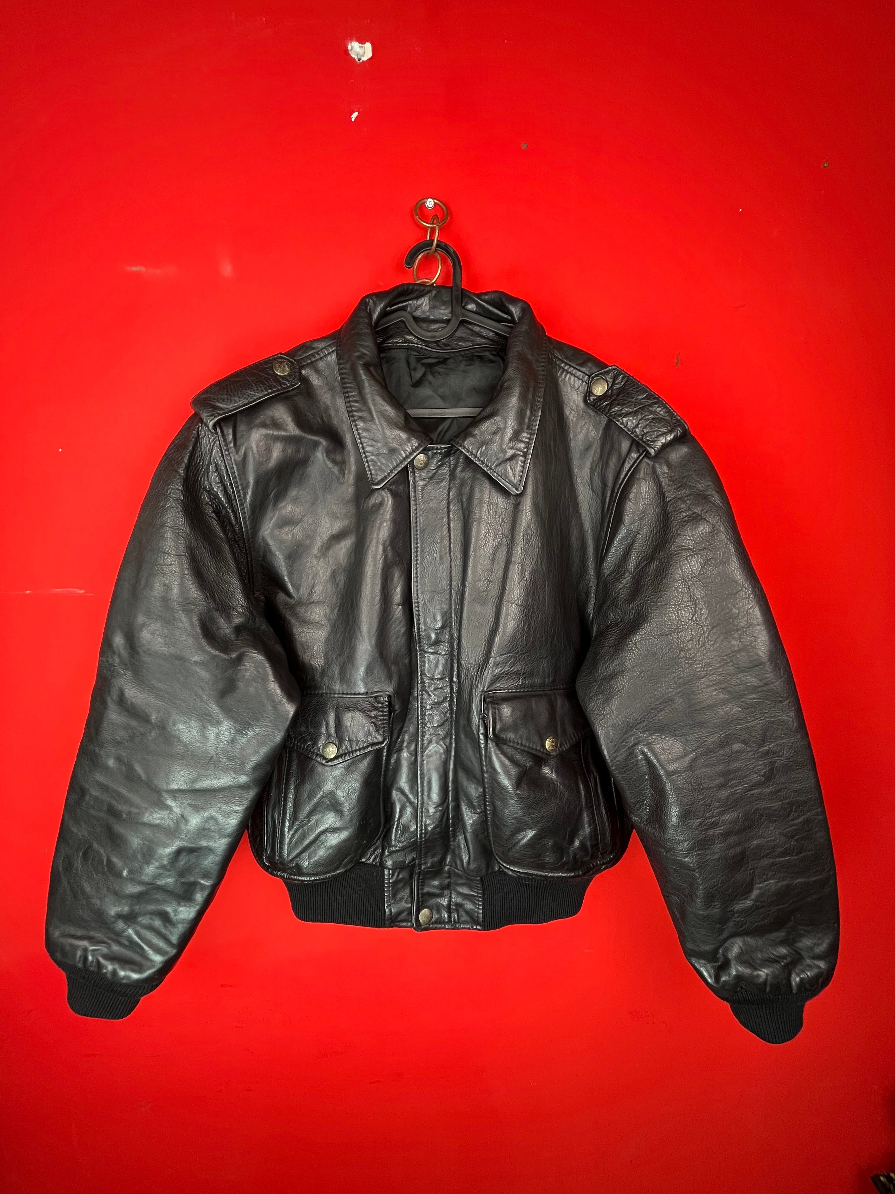 Skott Vintage Leather Bomber Jacket in Pelle di Vitello – Made in Italy