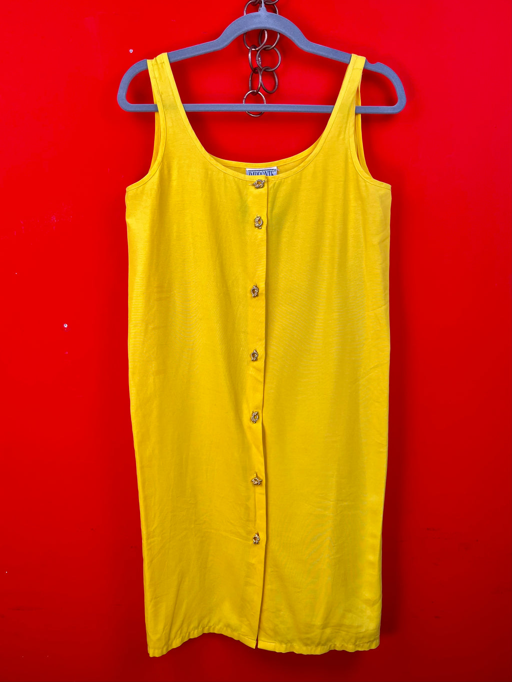 Vintage Yellow Button Dress