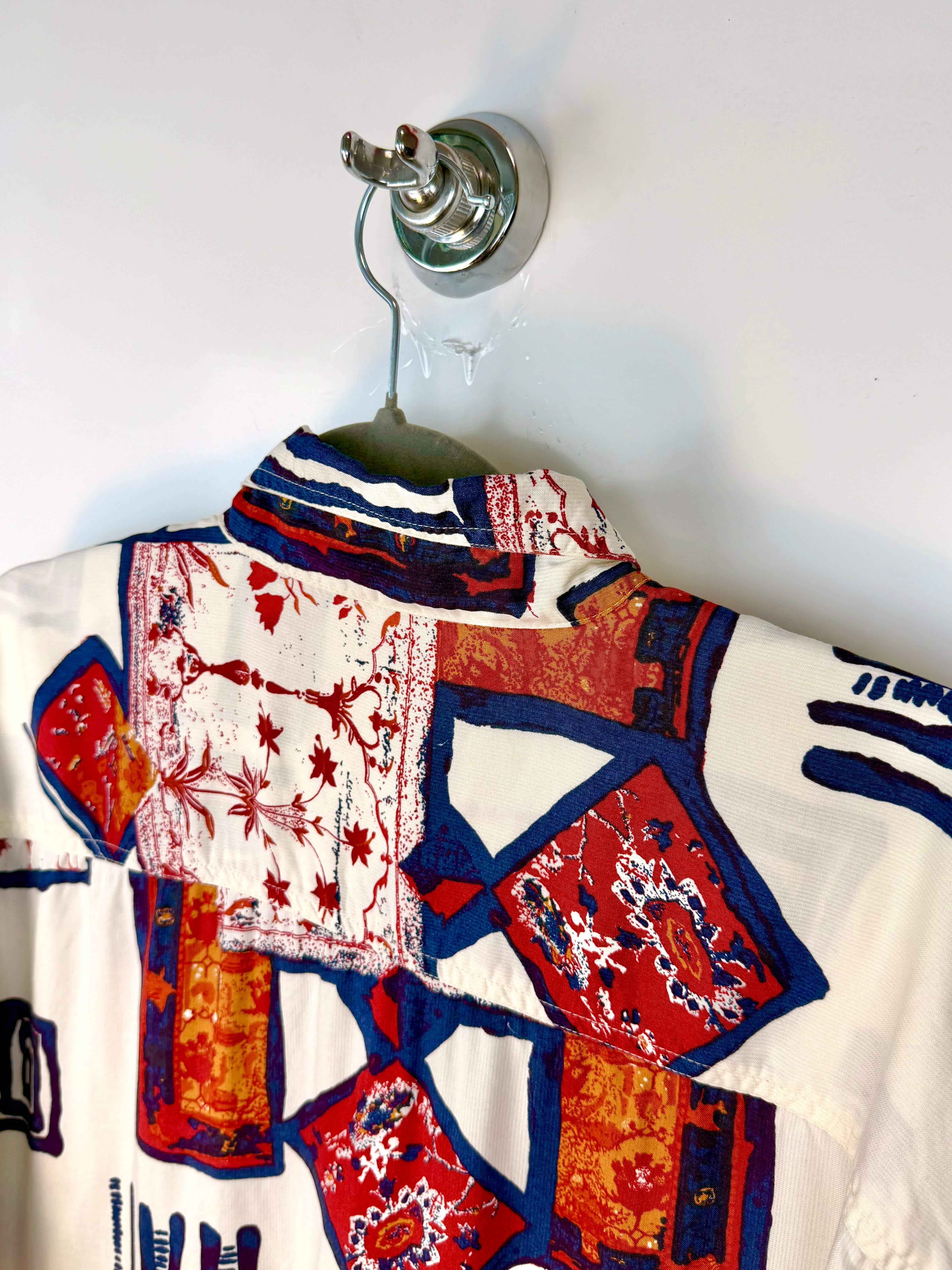 Vintage Canda 100% Viscose Abstract Print Shirt