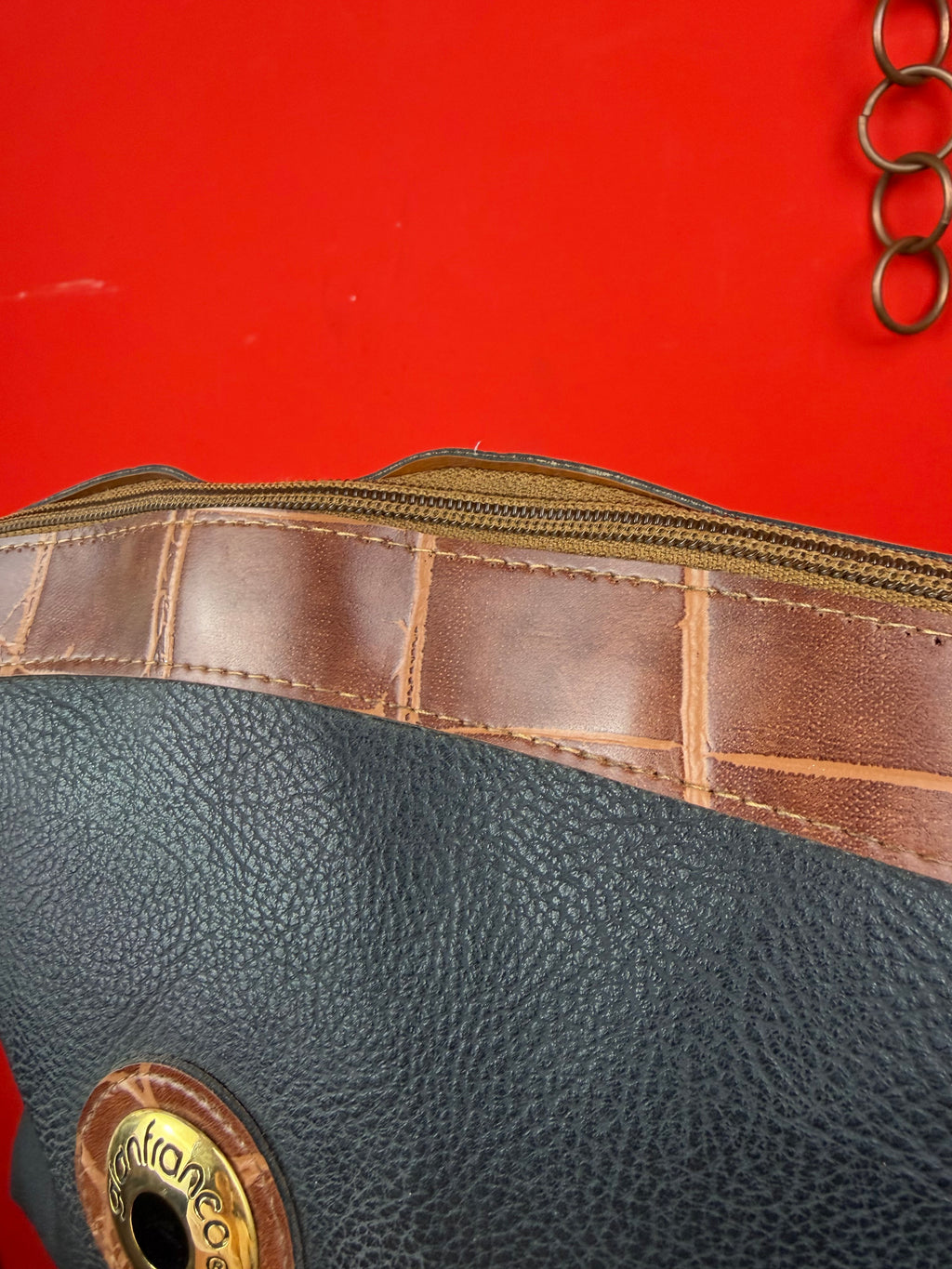 Vintage Gianfranco GV/GFV Clutch Bag Black & Brown