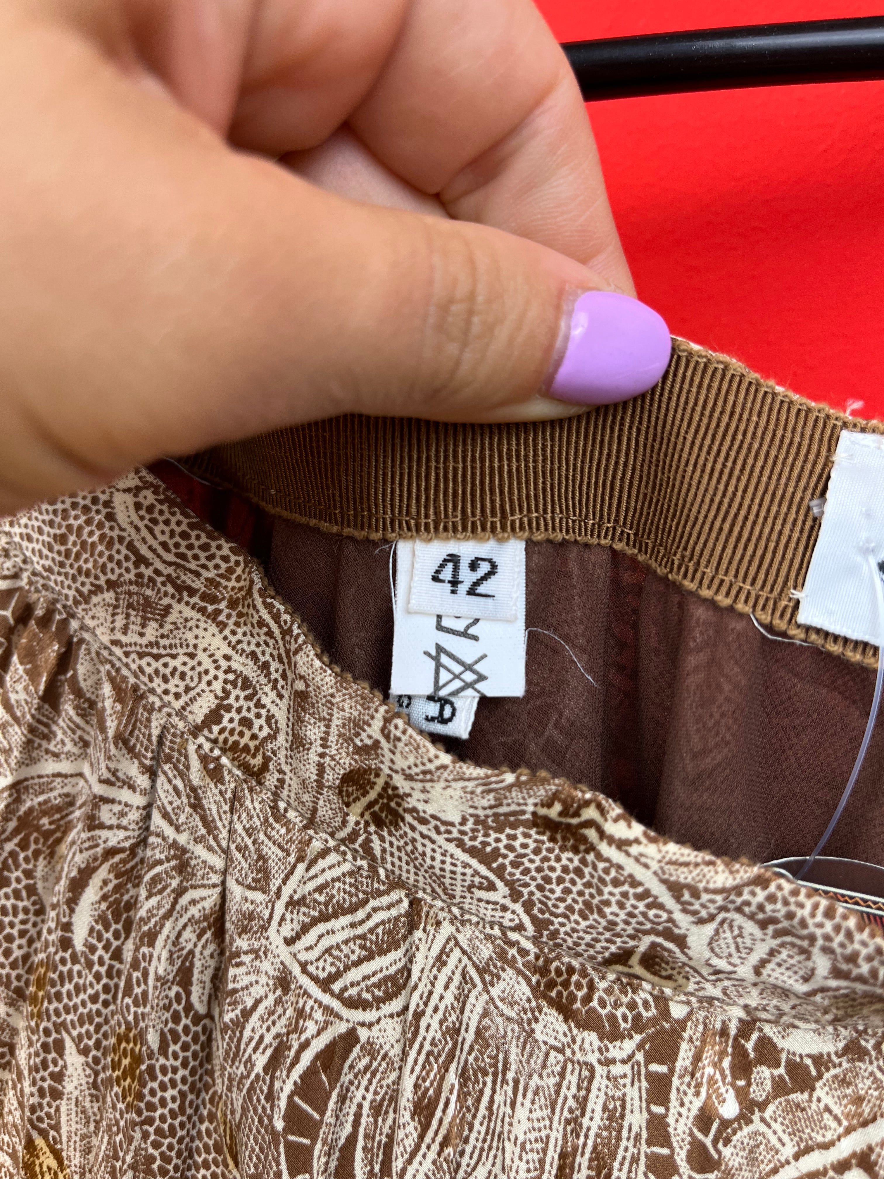 Vintage Silk Paisley Midi Skirt