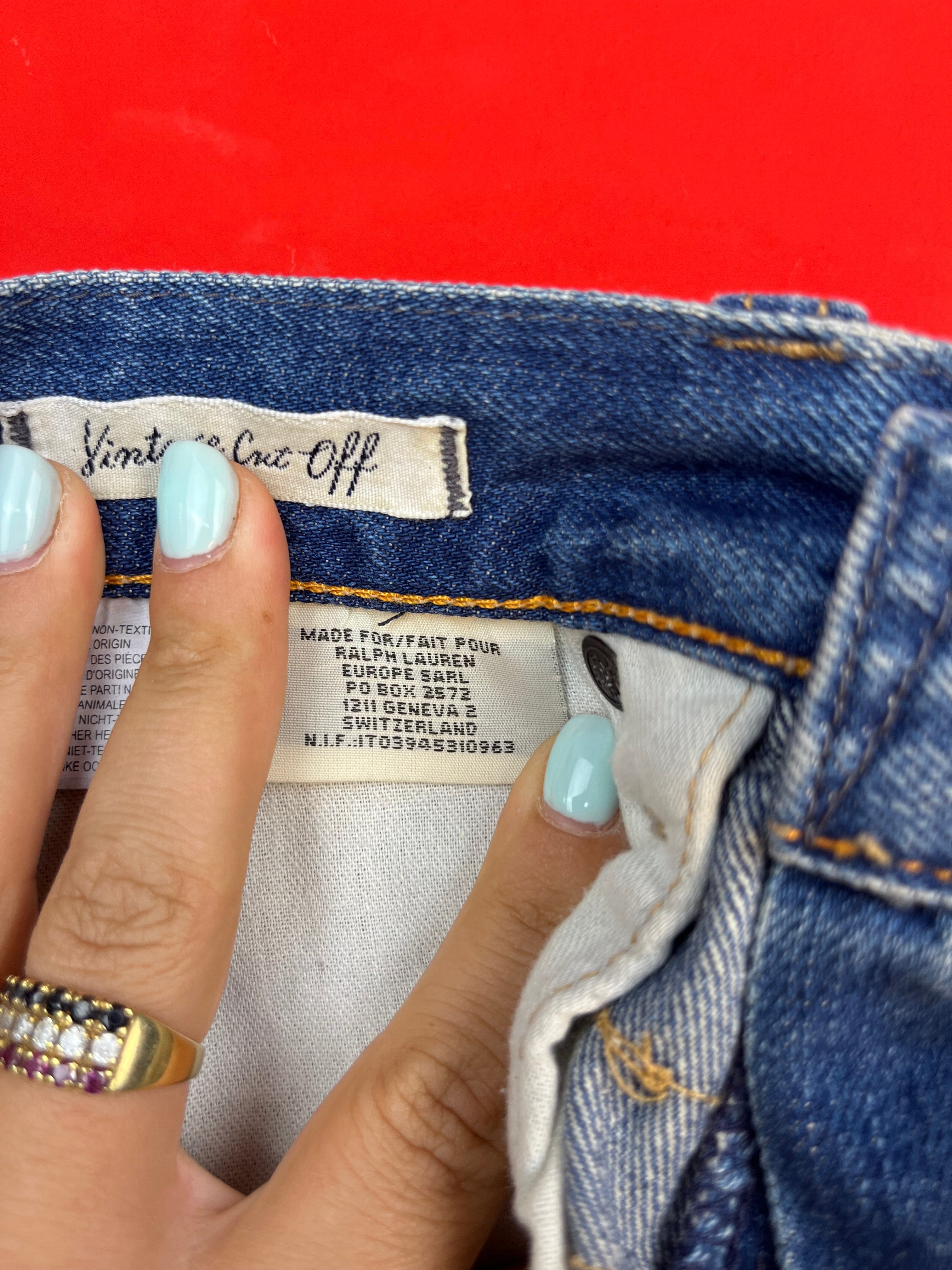 Ralph Lauren Vintage Cut Off USA Flag Denim Shorts