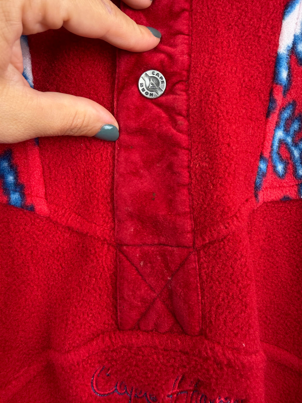 Pile vintage Cape Horn rosso in Polartec – L unisex
