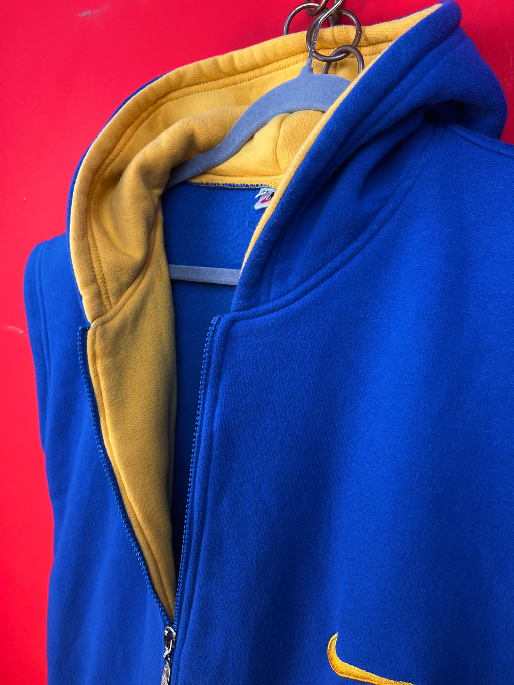 Vintage Nike Sleeveless Hoodie Blue/Yellow