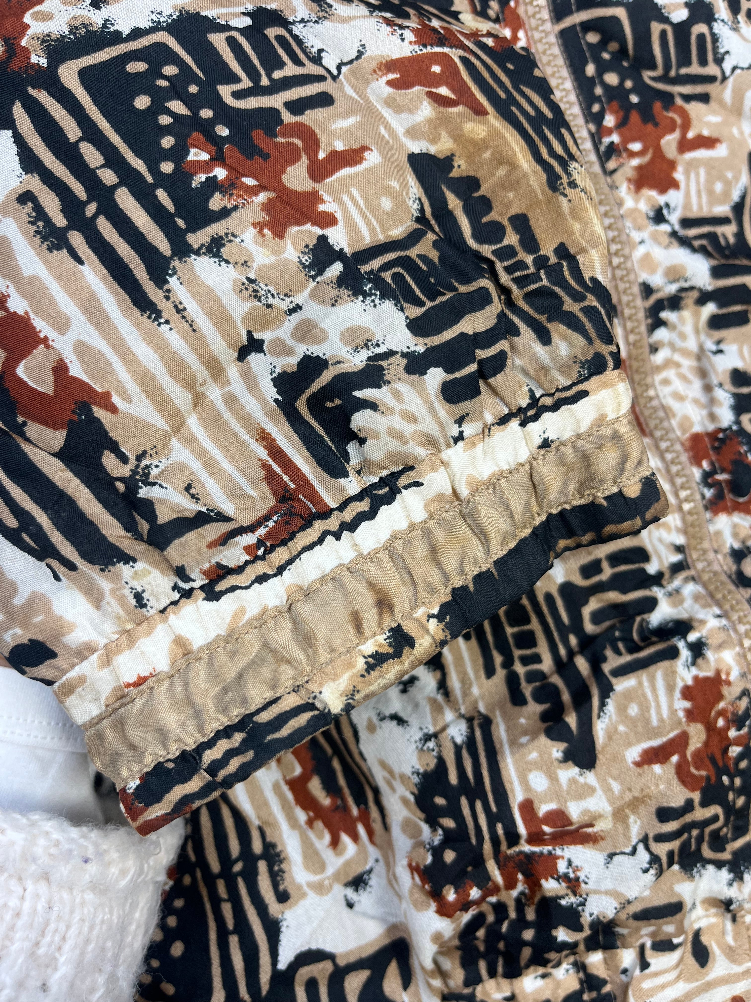 Vintage Silk Blend Jacket 90s Abstract