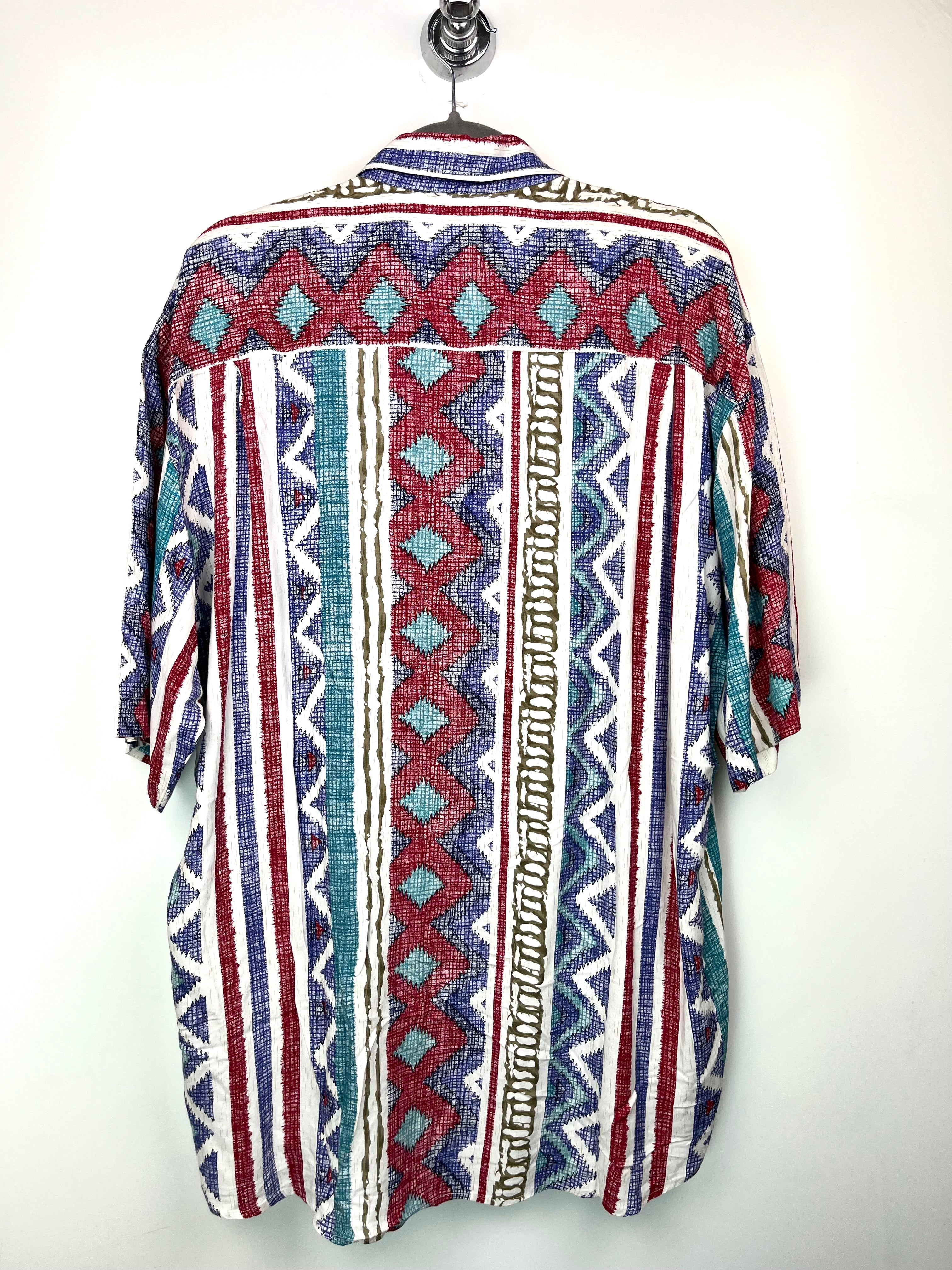 Vintage 90s Umberto Rosetti Geometric Pattern Shirt