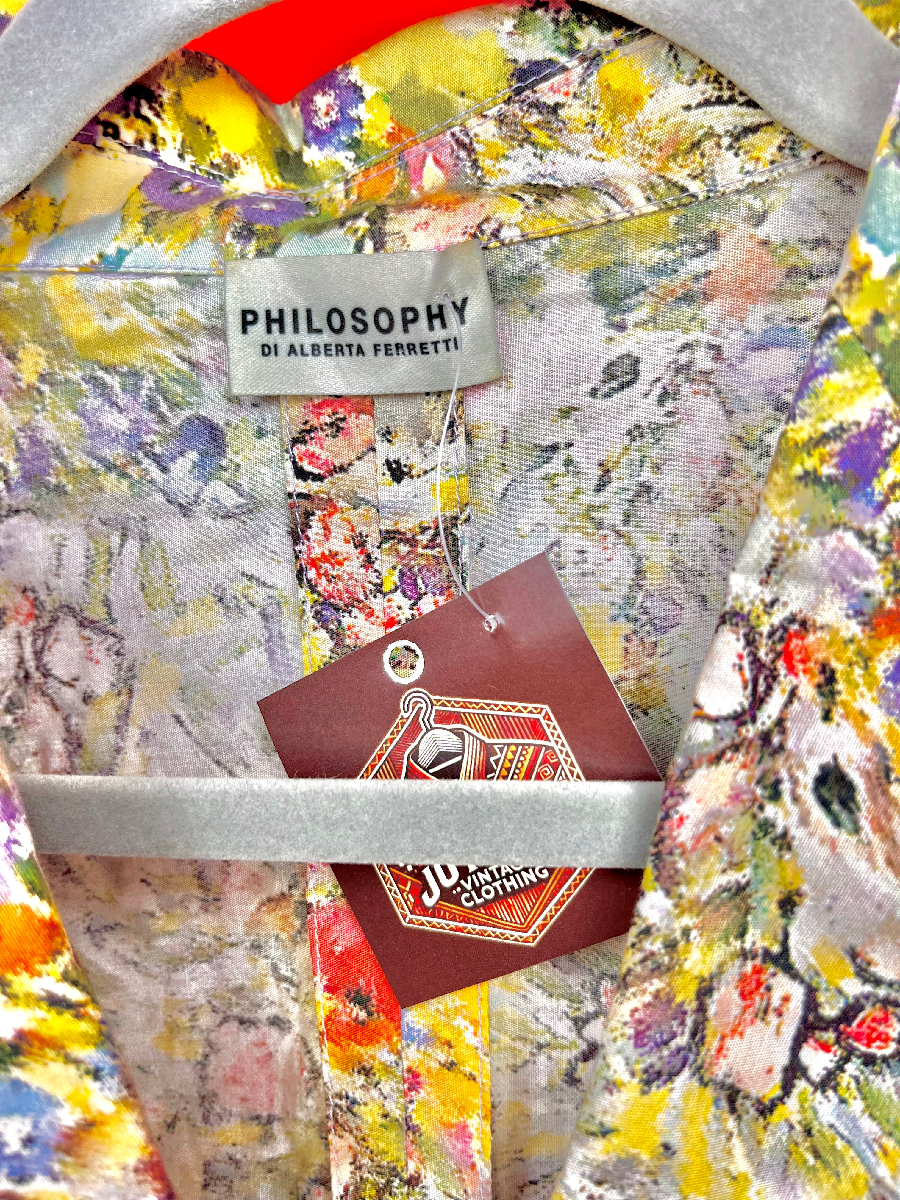 Philosophy di Alberta Ferretti – Giacca Floreale in Cotone Made in Italy