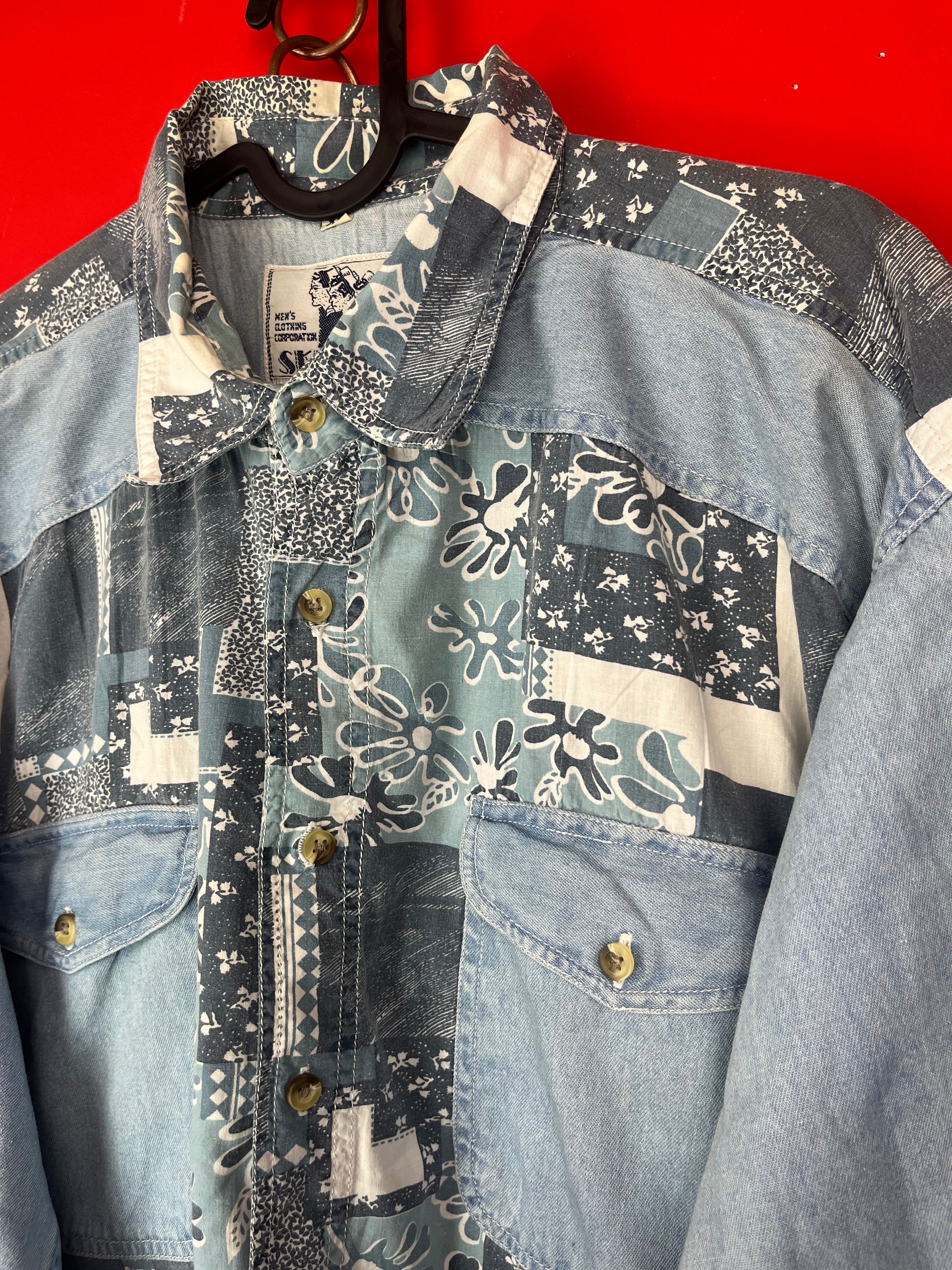 Camicia Vintage Patchwork Skipper 100% Cotone XL