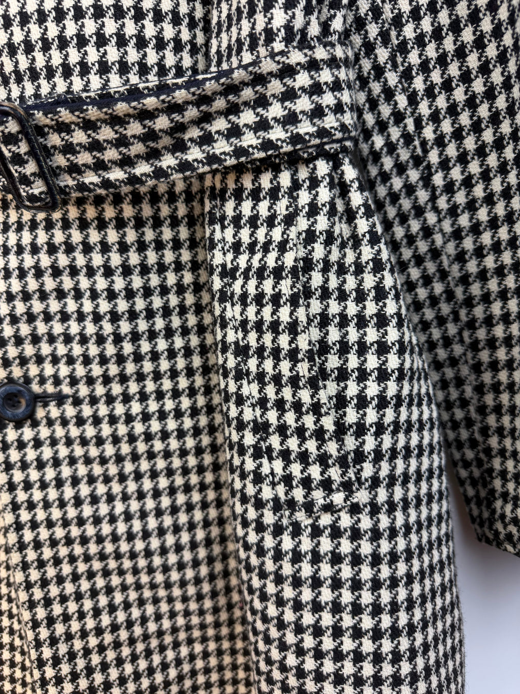 Cappotto vintage double face pied-de-poule e blu navy