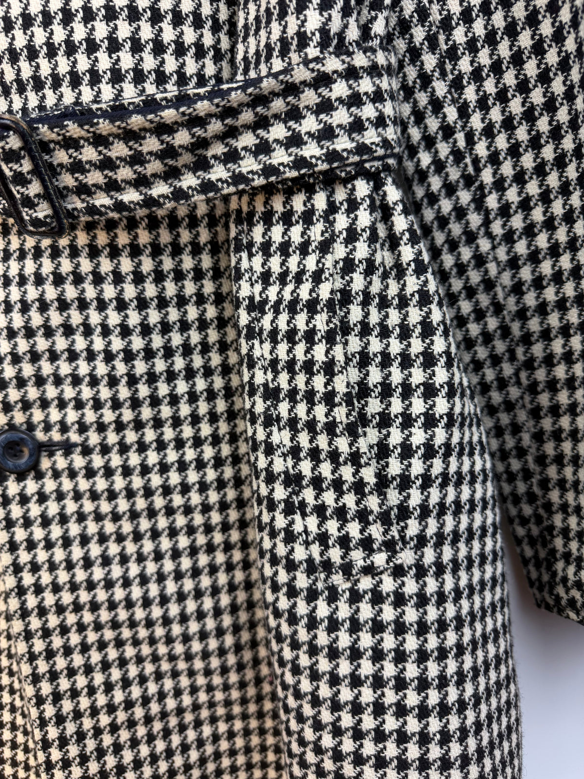 Cappotto vintage double face pied-de-poule e blu navy