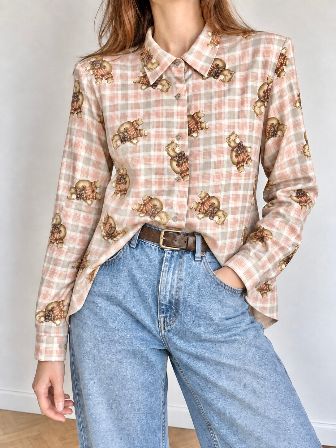Camicia vintage teddy bear con spalline