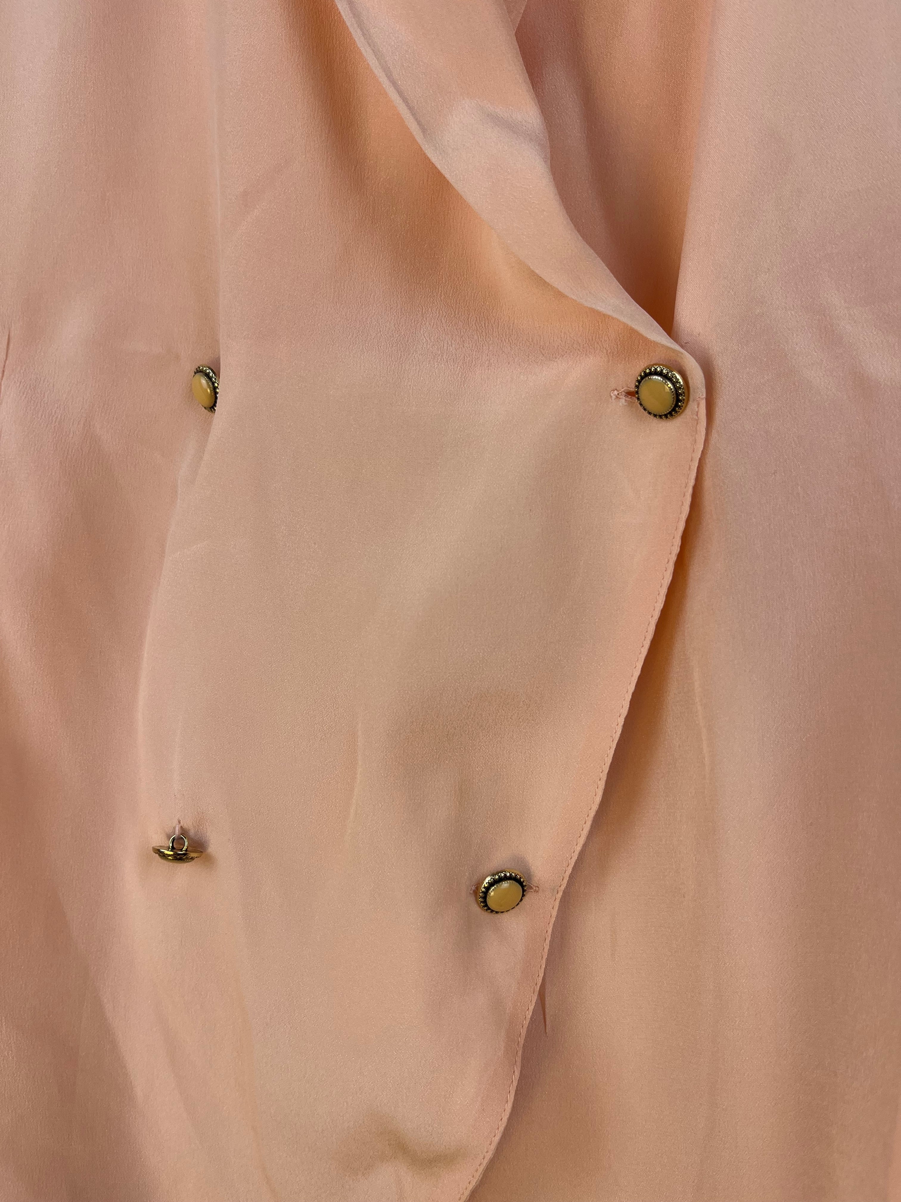 Blusa vintage Gabrielle Made in Italy in seta e acetato color pesca