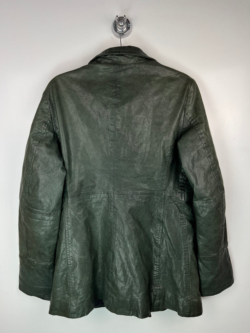Armani Jeans Leather Jacket Green Y2K