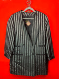 Blazer vintage Wolfgang Kaiser a righe nero e grigio