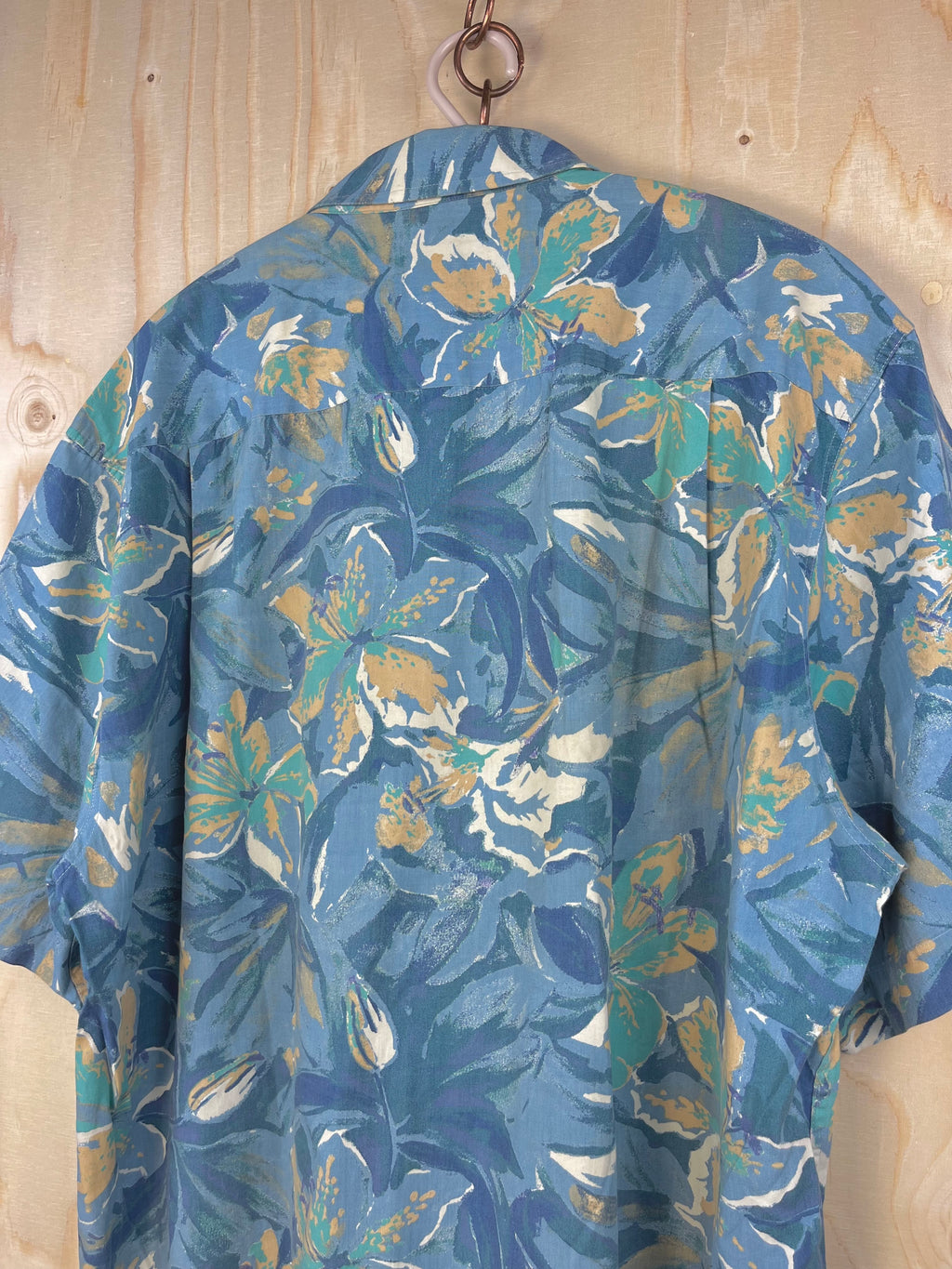 Vintage Blue Floral Cotton Shirt