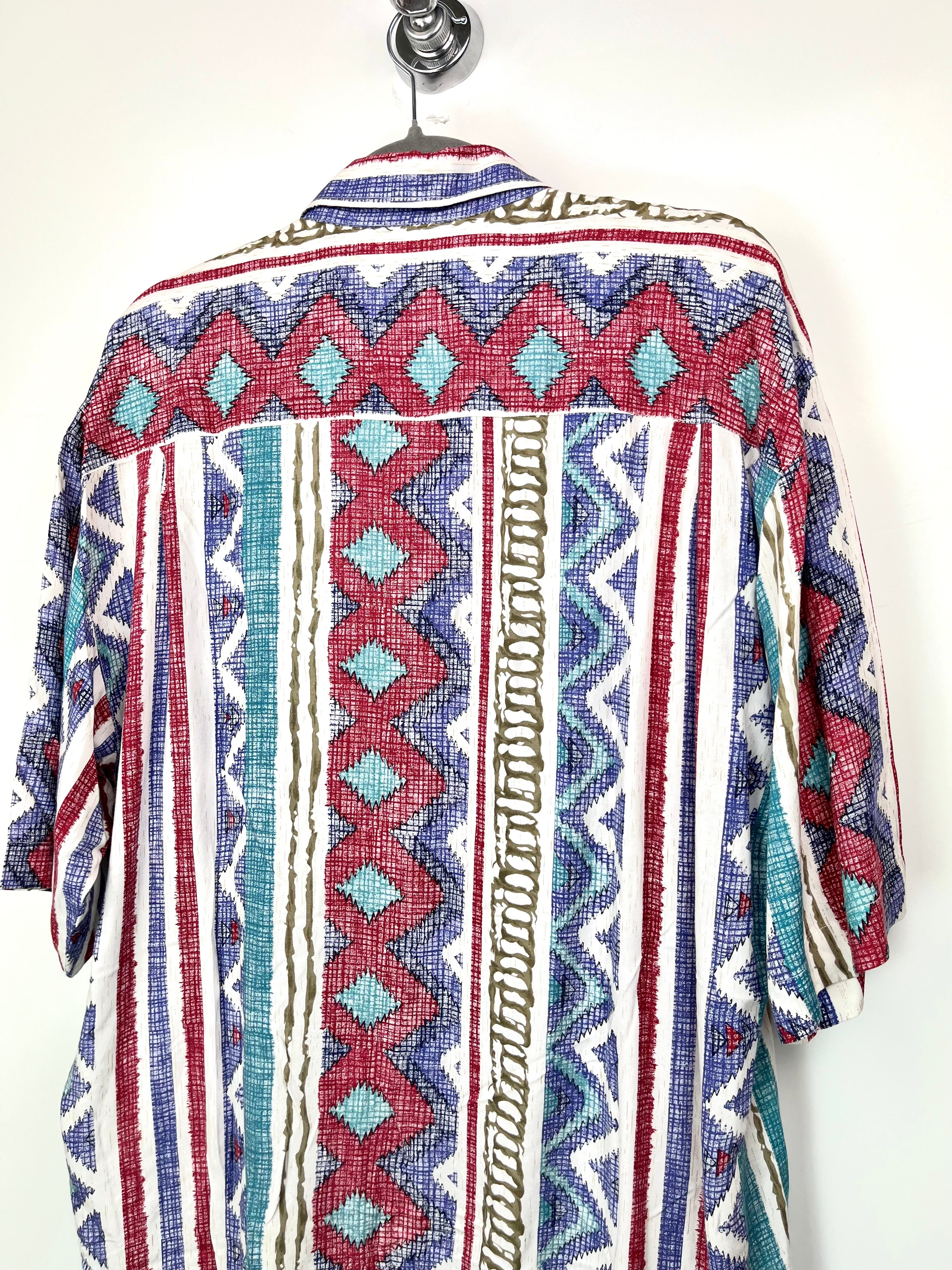 Vintage 90s Umberto Rosetti Geometric Pattern Shirt