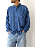 Vintage Exigo 90s Geometric Blue Shirt –
