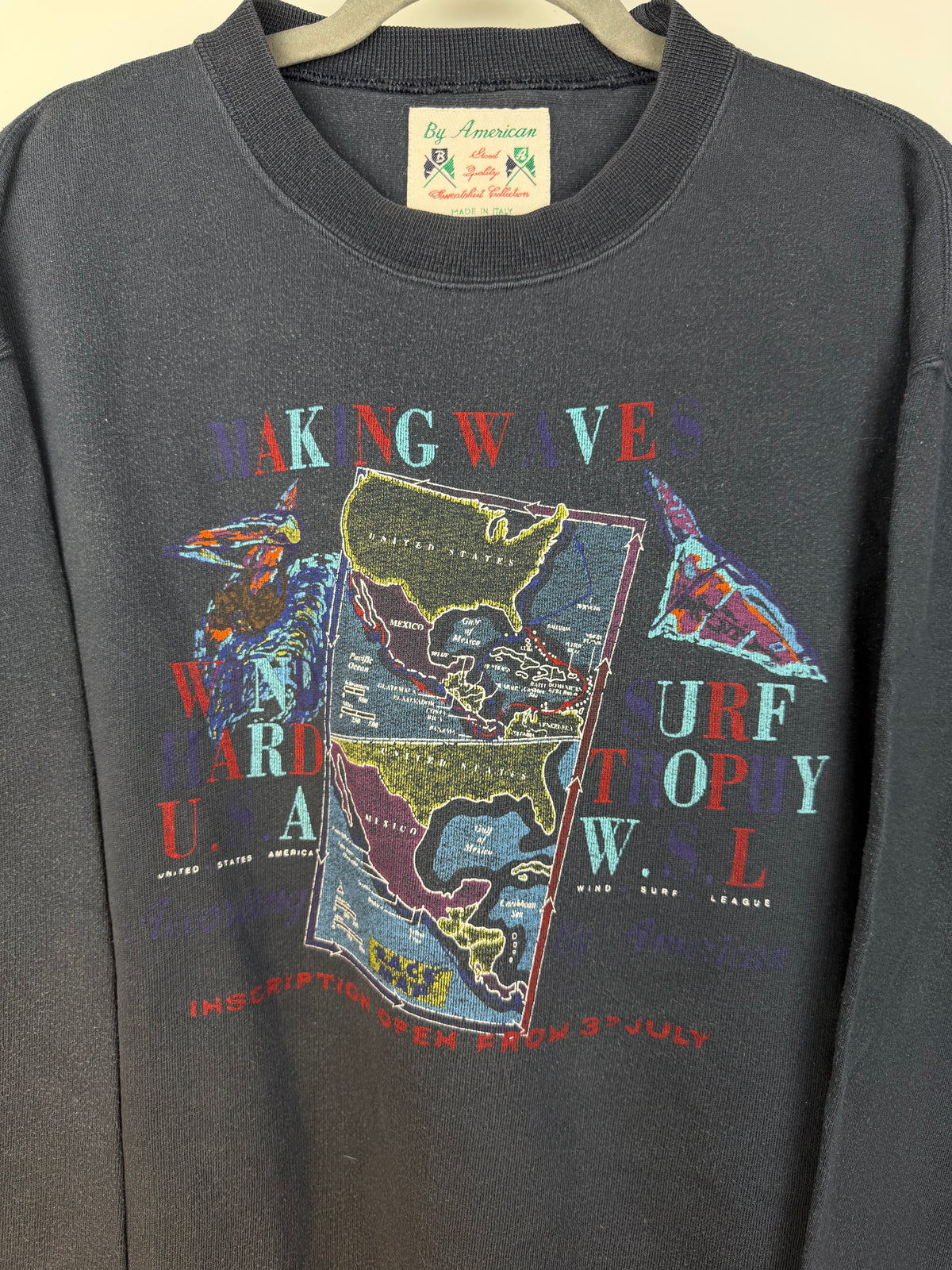 Felpa vintage anni ’90 Waking Waves – Made in Italy
